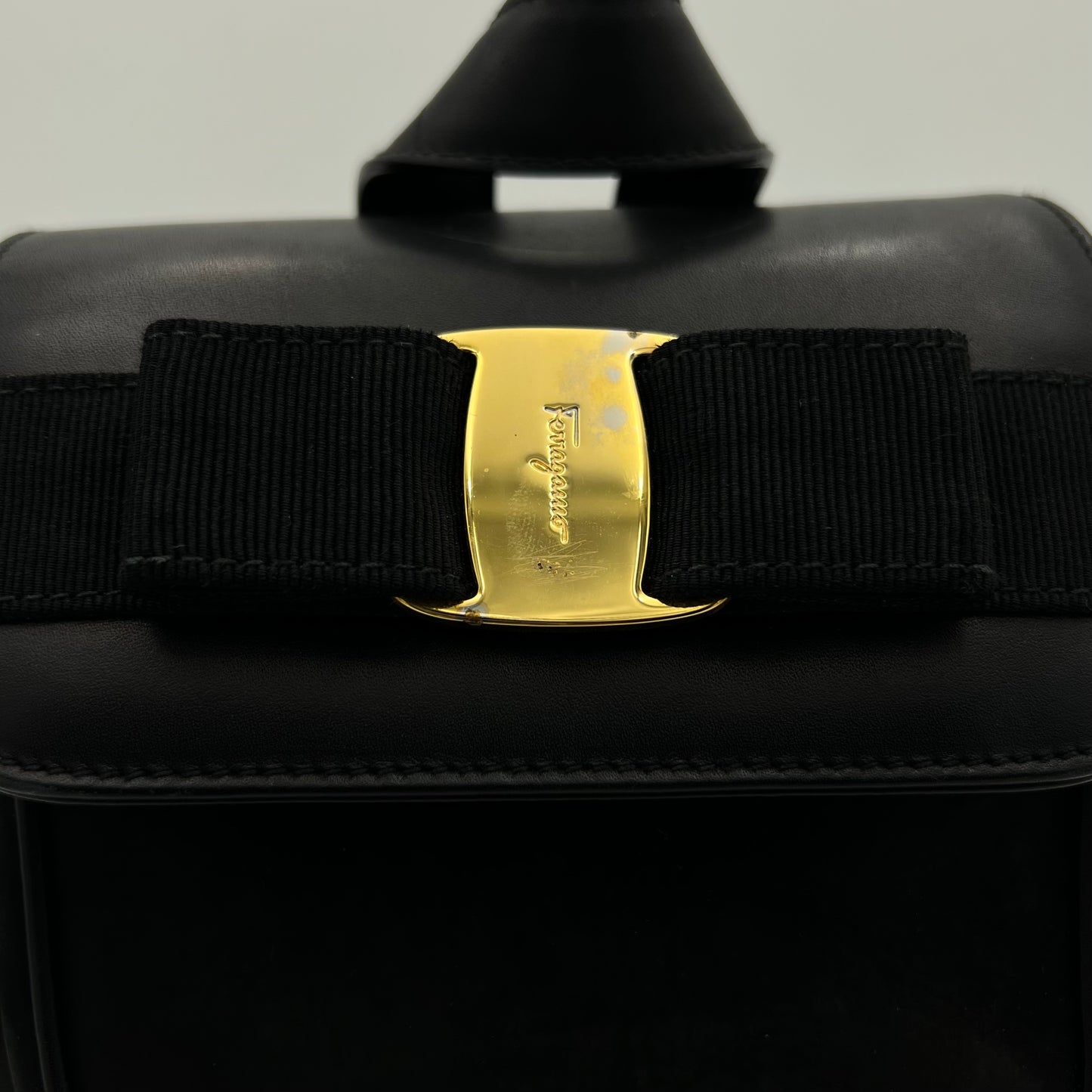 Salvatore Ferragamo Black Vara Nubuck Backpack