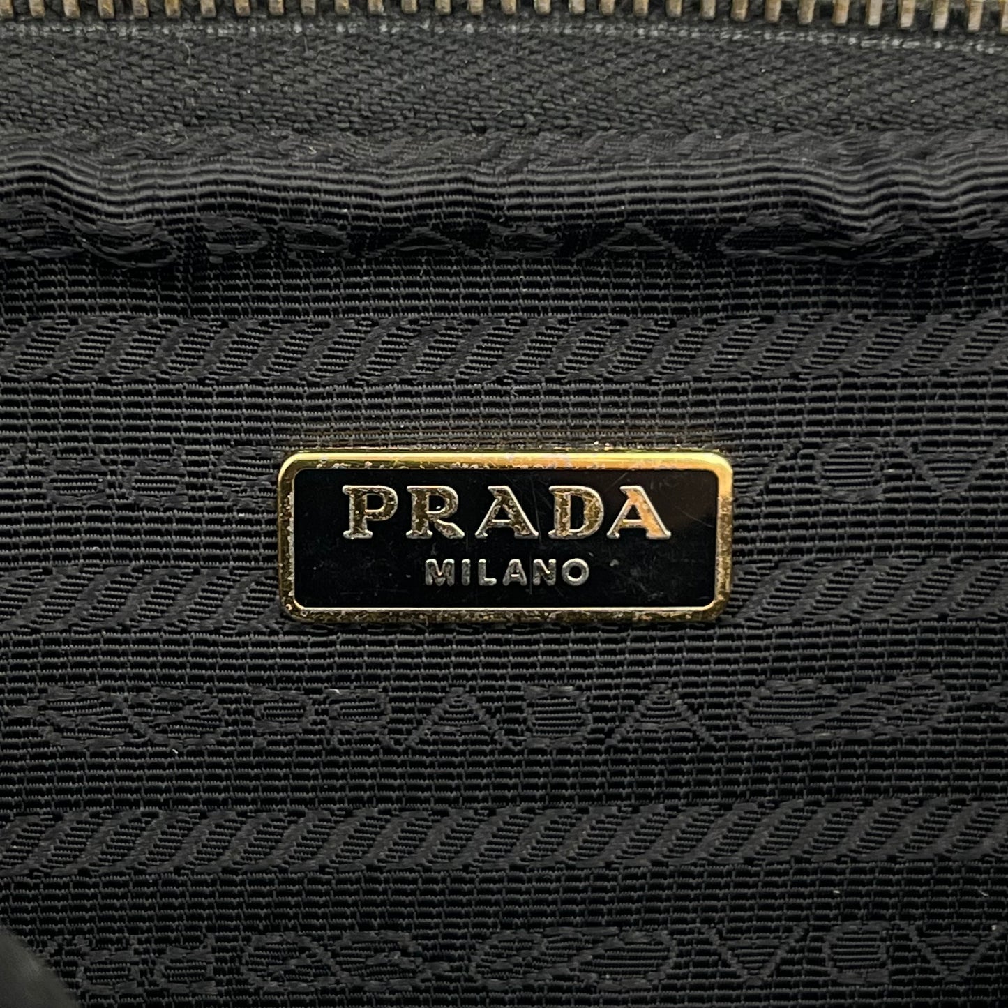 Prada Black Saffiano Double Zip Mini Crossbody