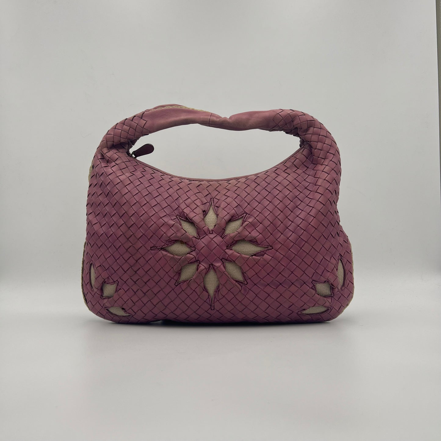Bottega Veneta Purple Nappa Intrecciato Flower Hobo Bag