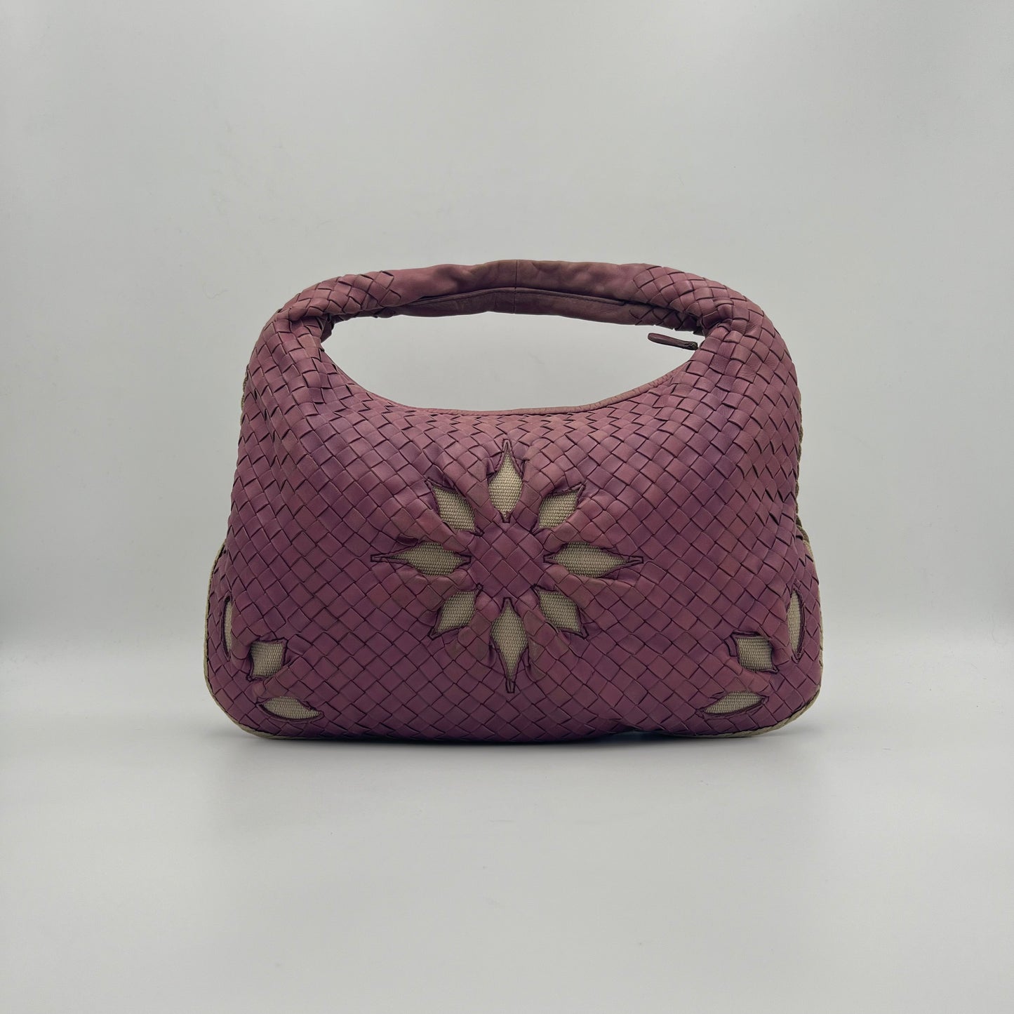 Bottega Veneta Purple Nappa Intrecciato Flower Hobo Bag