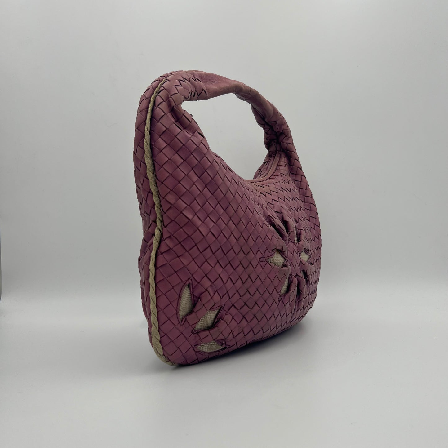Bottega Veneta Purple Nappa Intrecciato Flower Hobo Bag