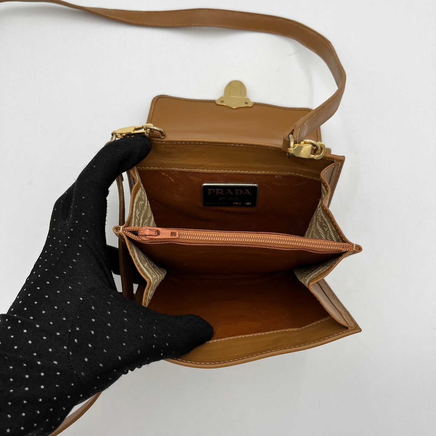 Prada Tan Leather Crossbody