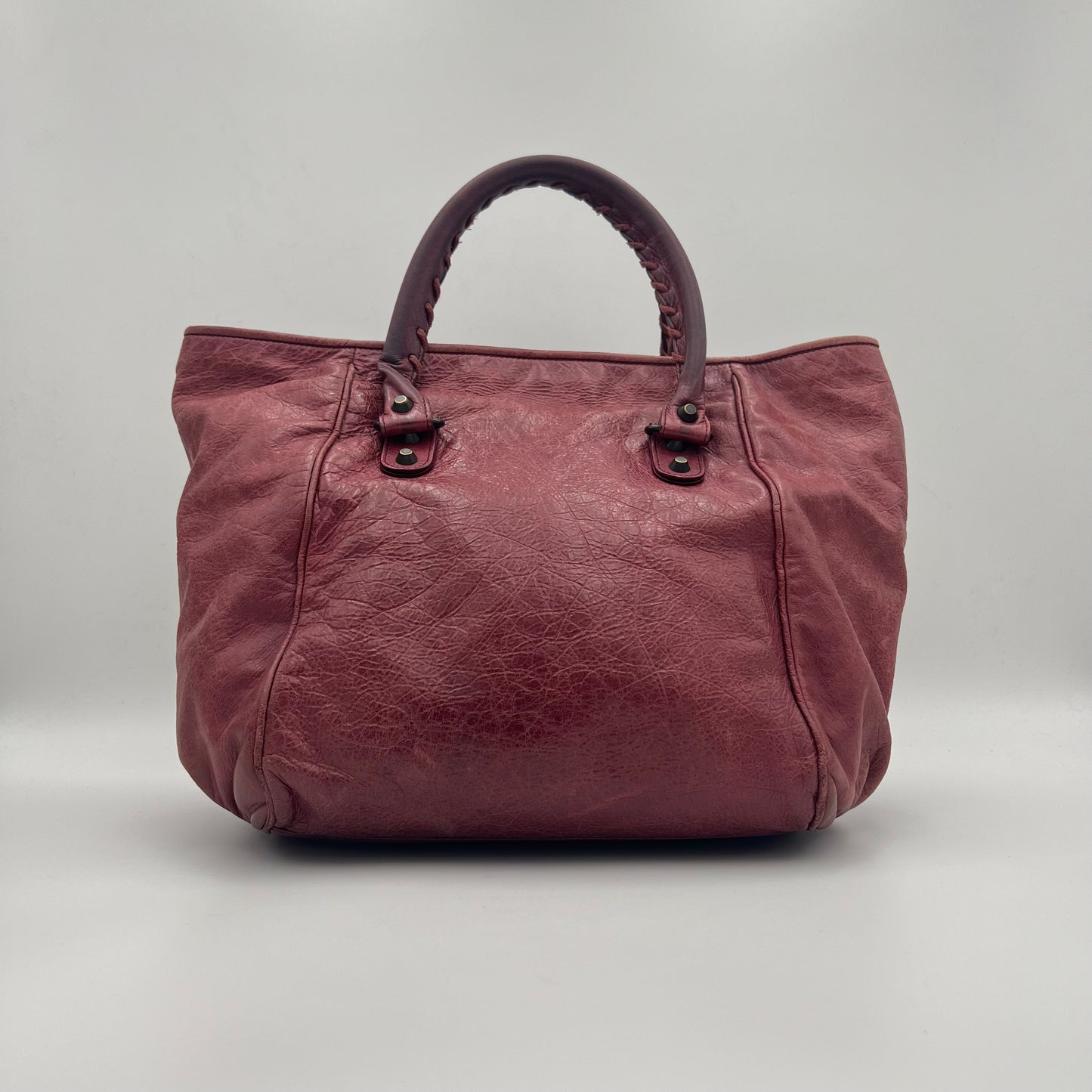 Balenciaga Raspberry Leather The City Tote Handbag