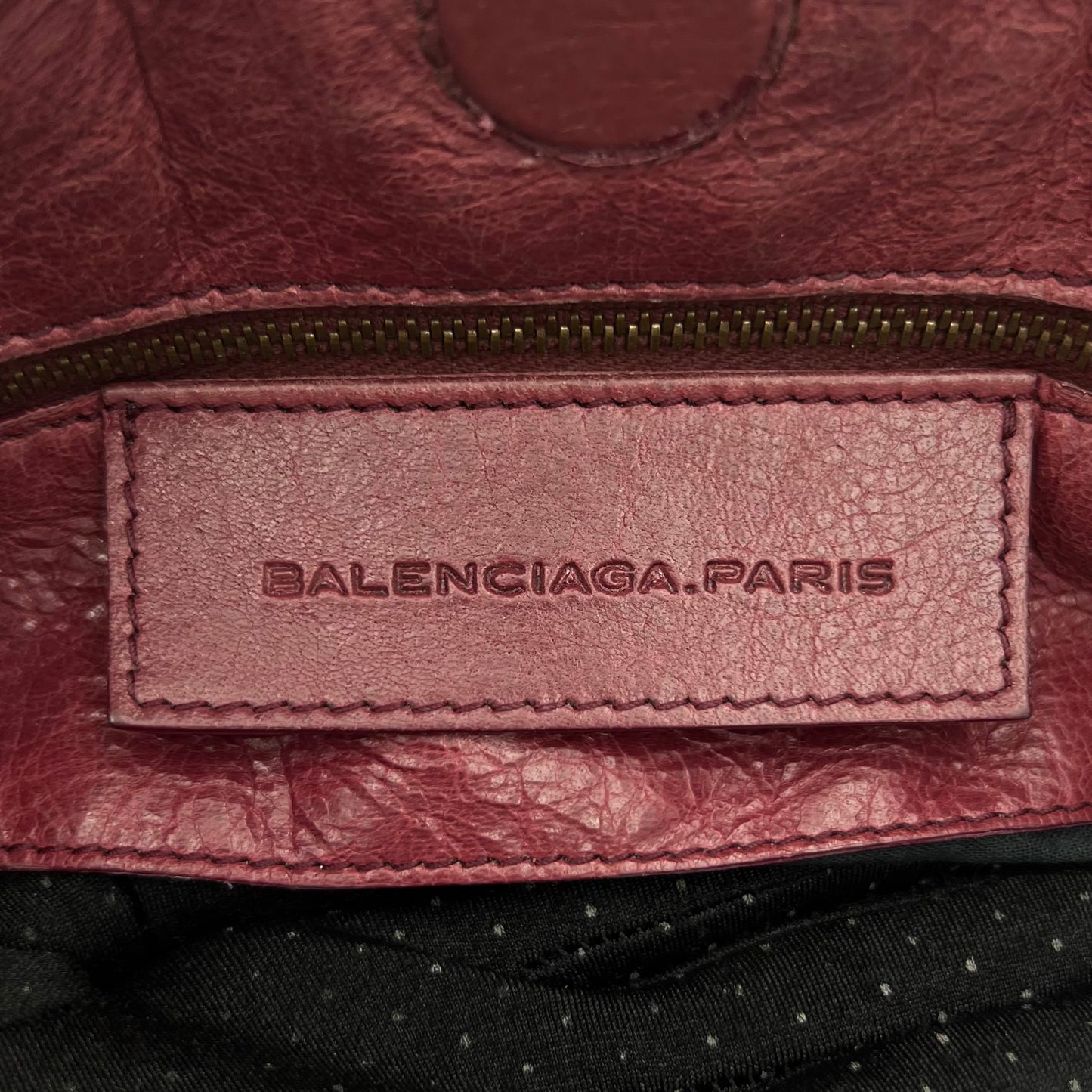 Balenciaga Raspberry Leather The City Tote Handbag