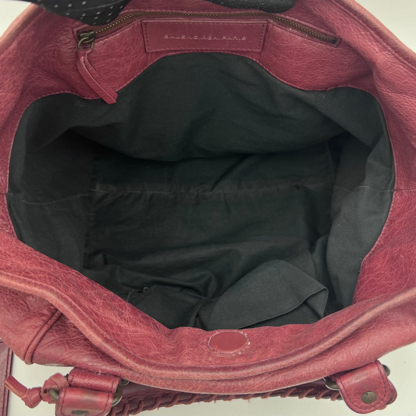 Balenciaga Raspberry Leather The City Tote Handbag
