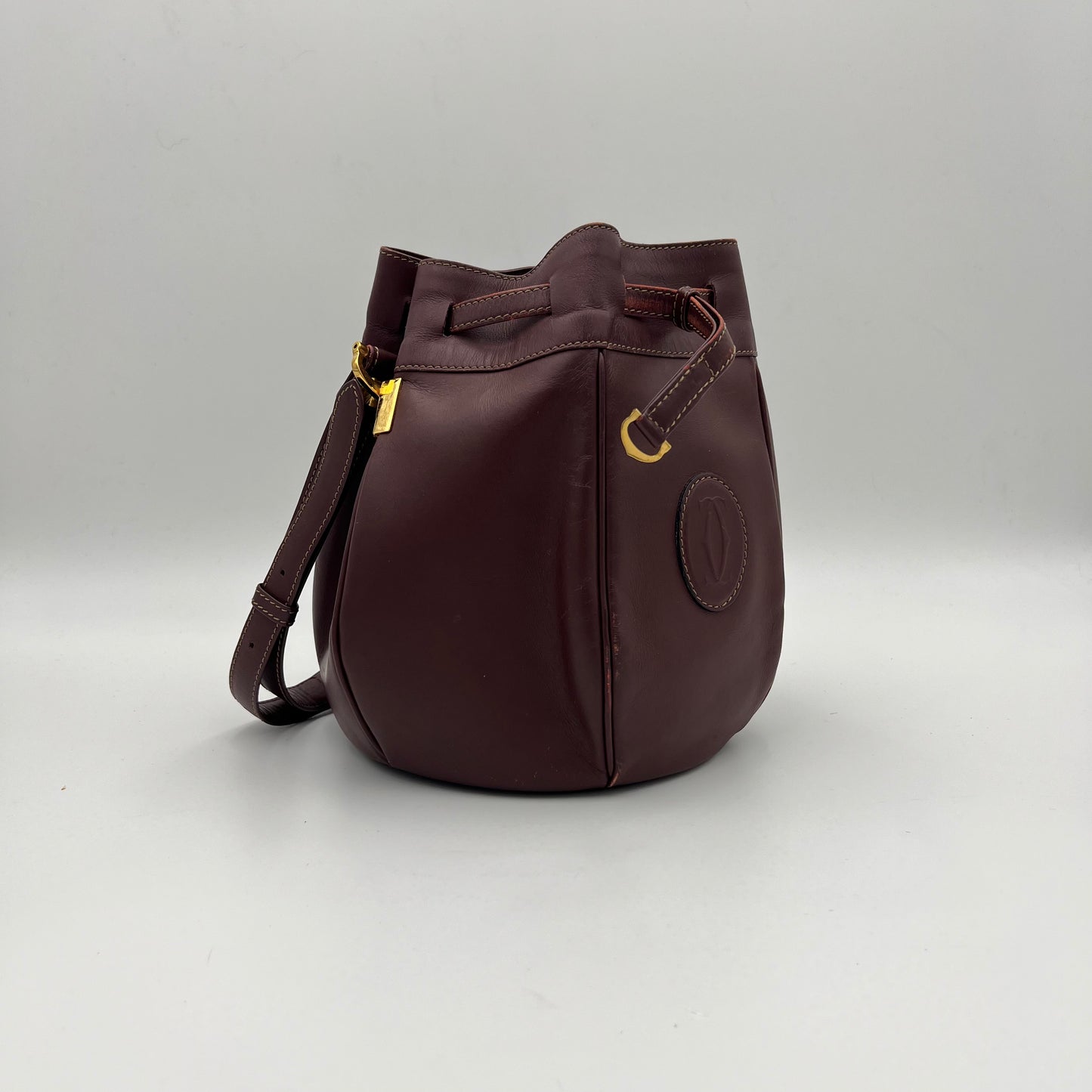 Cartier Must de Cartier Burgundy Small Bucket Sling Bag