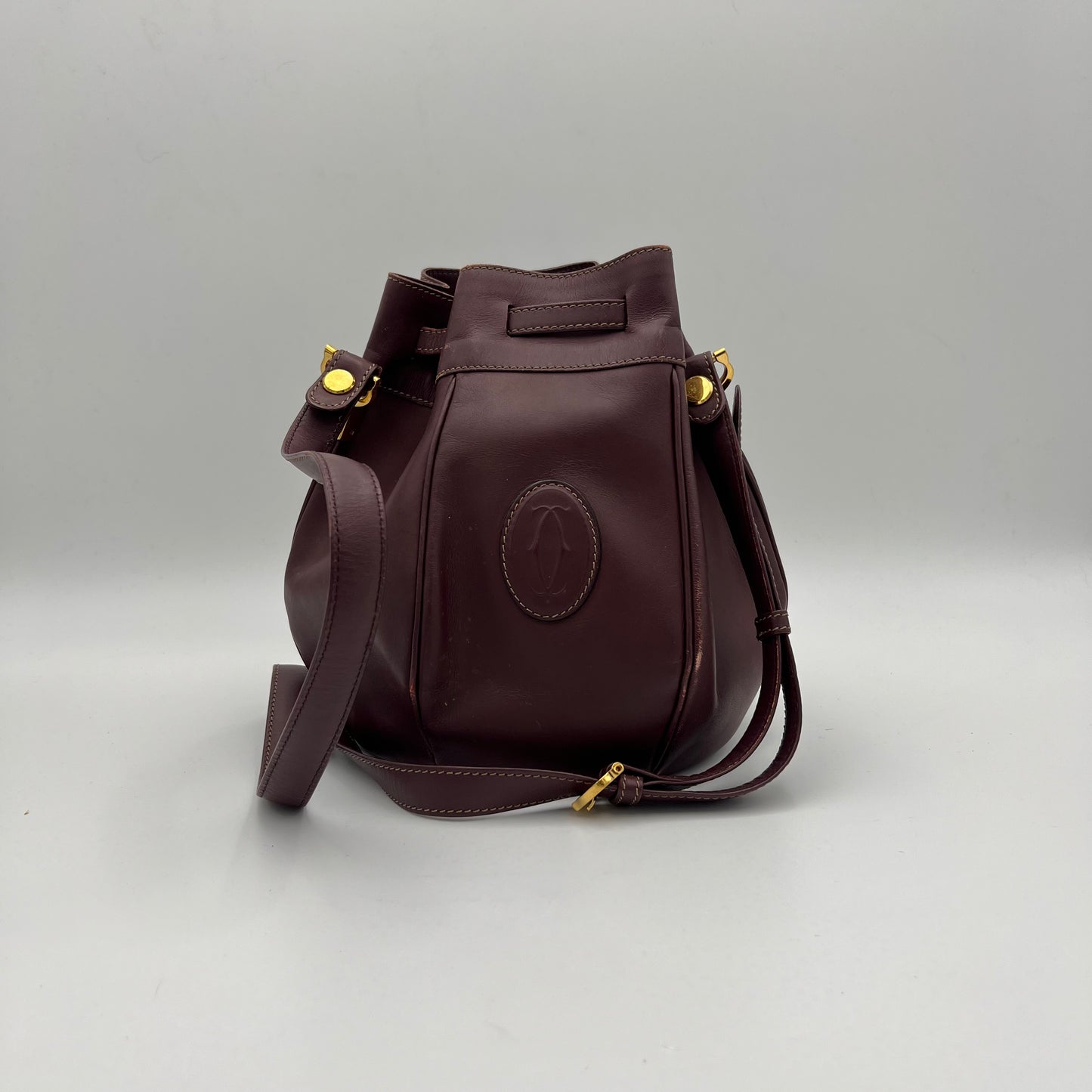 Cartier Must de Cartier Burgundy Small Bucket Sling Bag