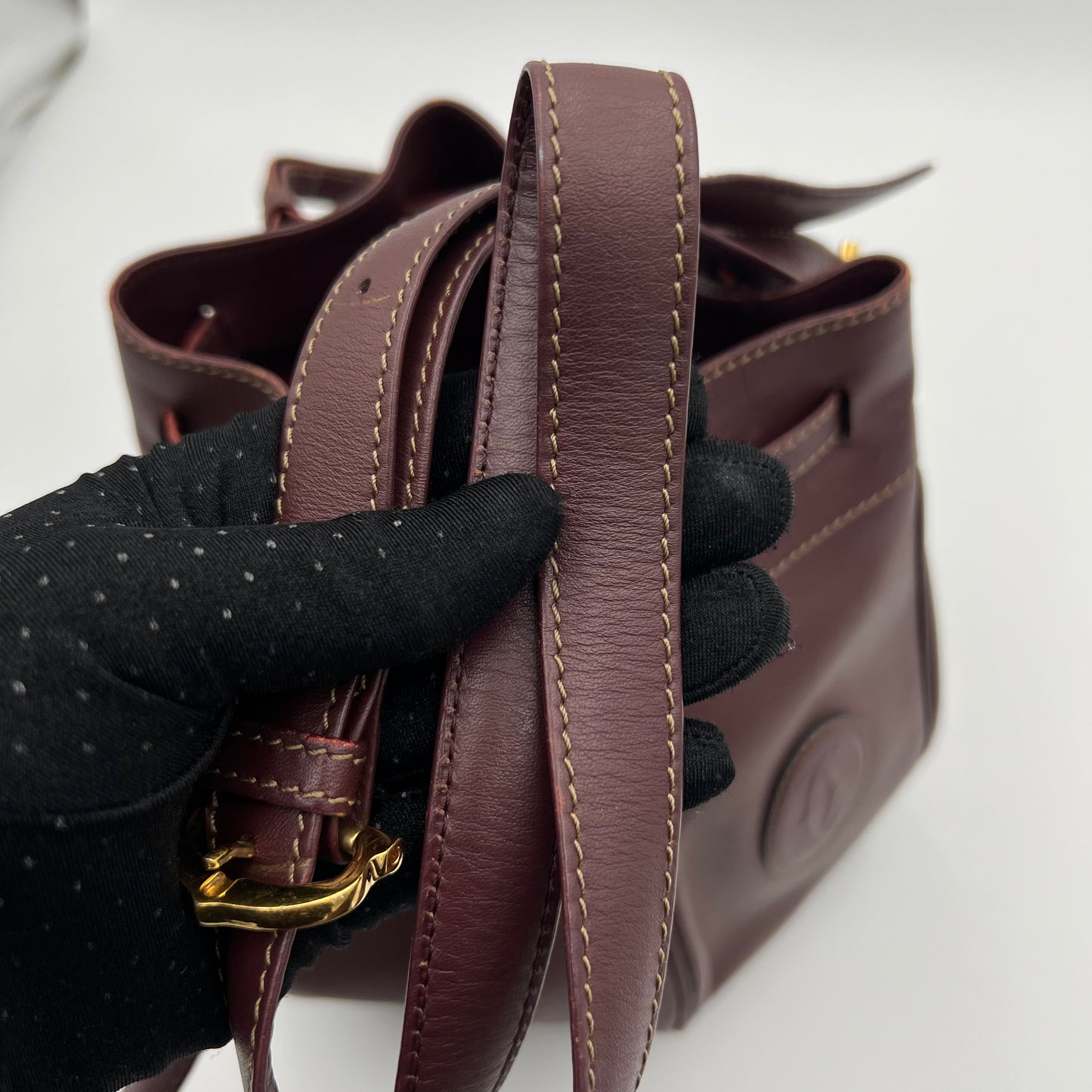 Cartier Must de Cartier Burgundy Small Bucket Sling Bag