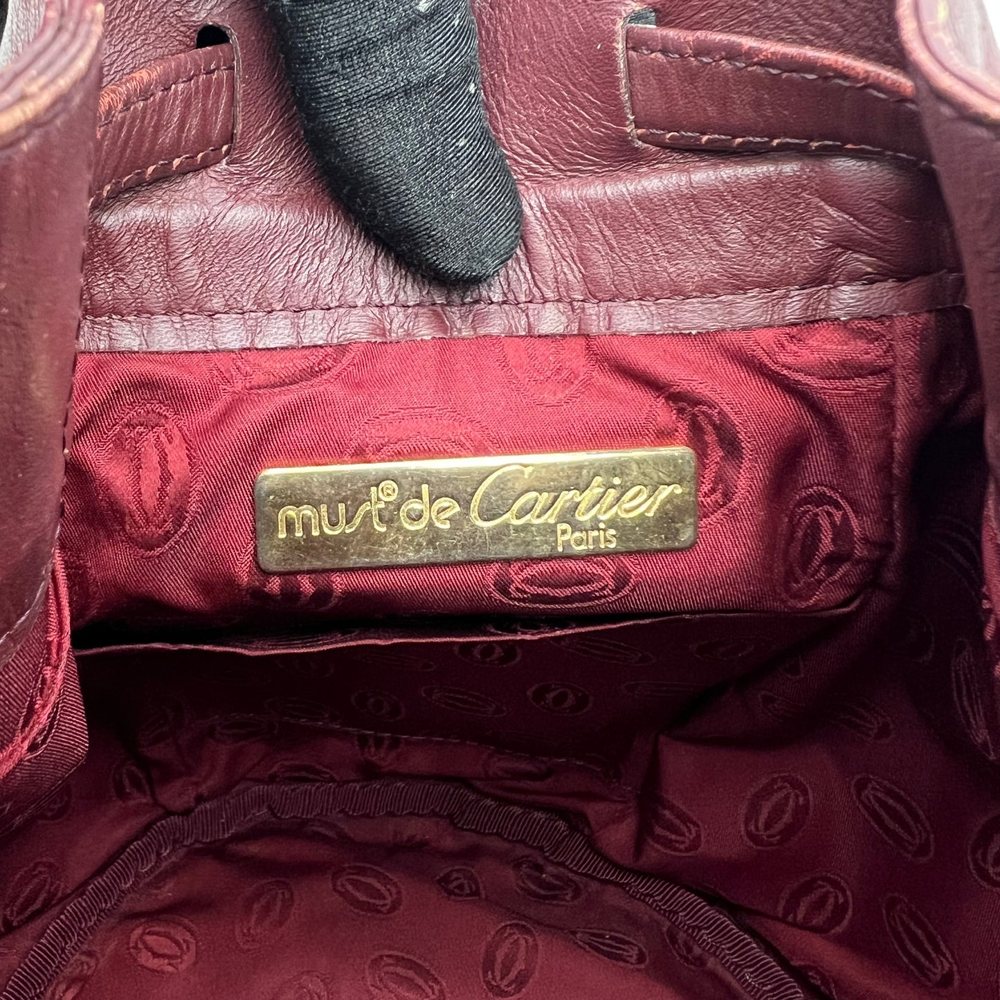 Cartier Must de Cartier Burgundy Small Bucket Sling Bag
