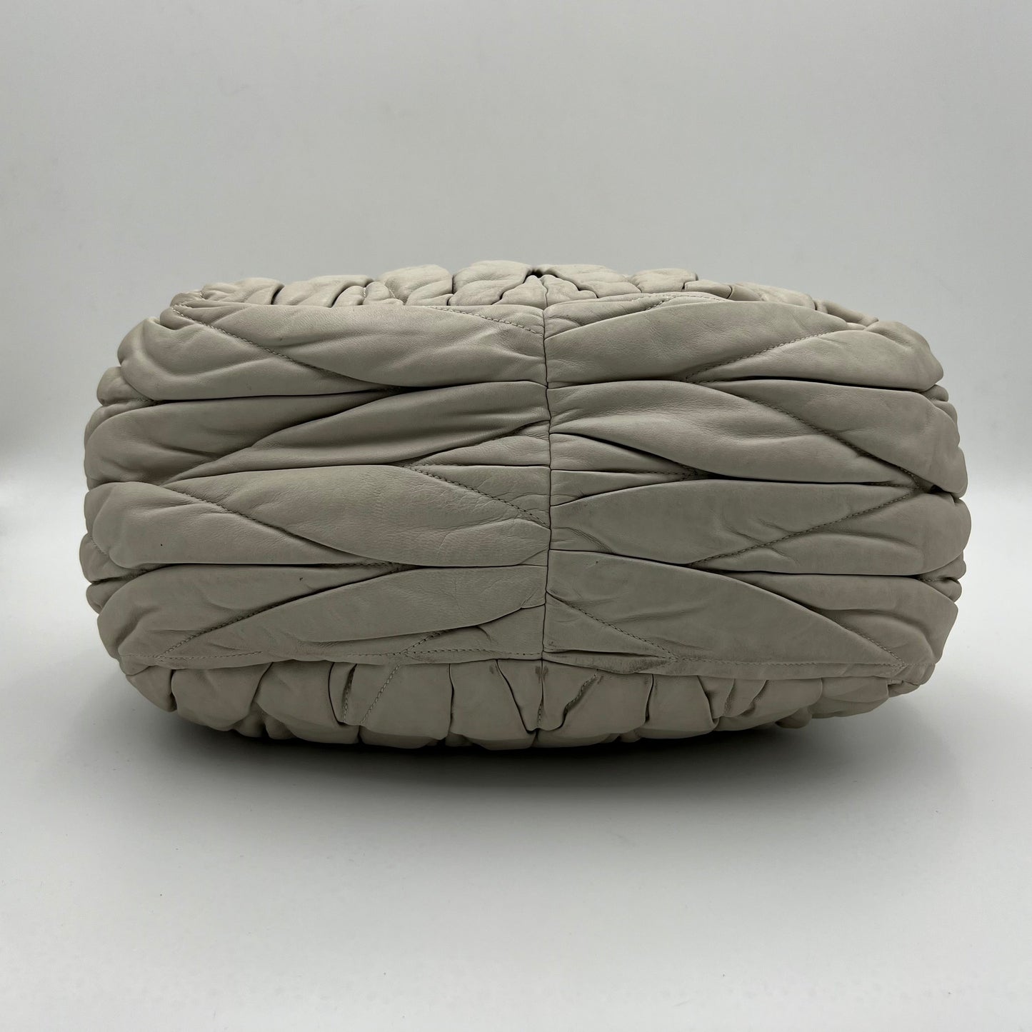 Miu Miu Light Gray Coffer Leather Matelasse Two-Way Bag
