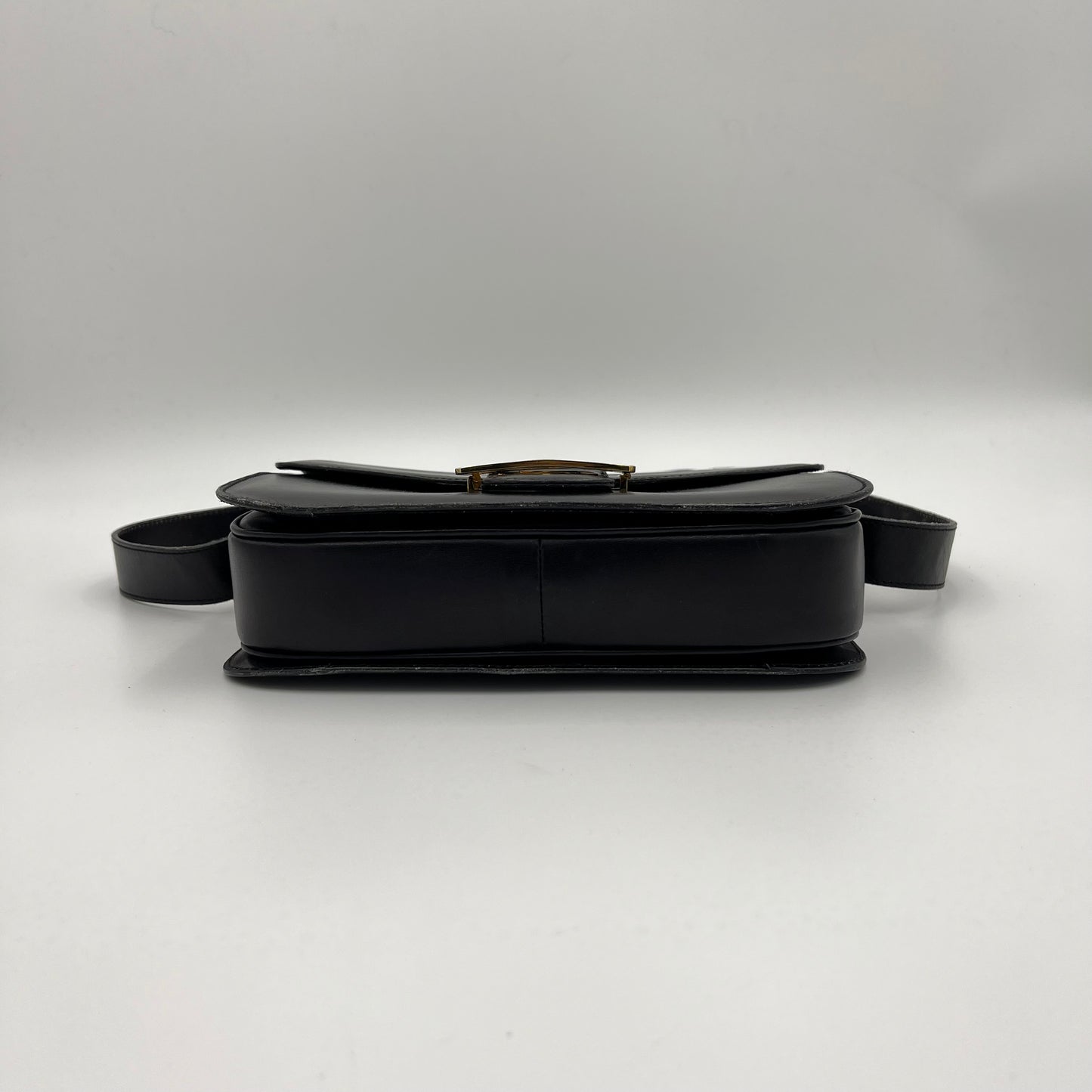 Celine Paris Black Leather Horse Carriage Box Bag