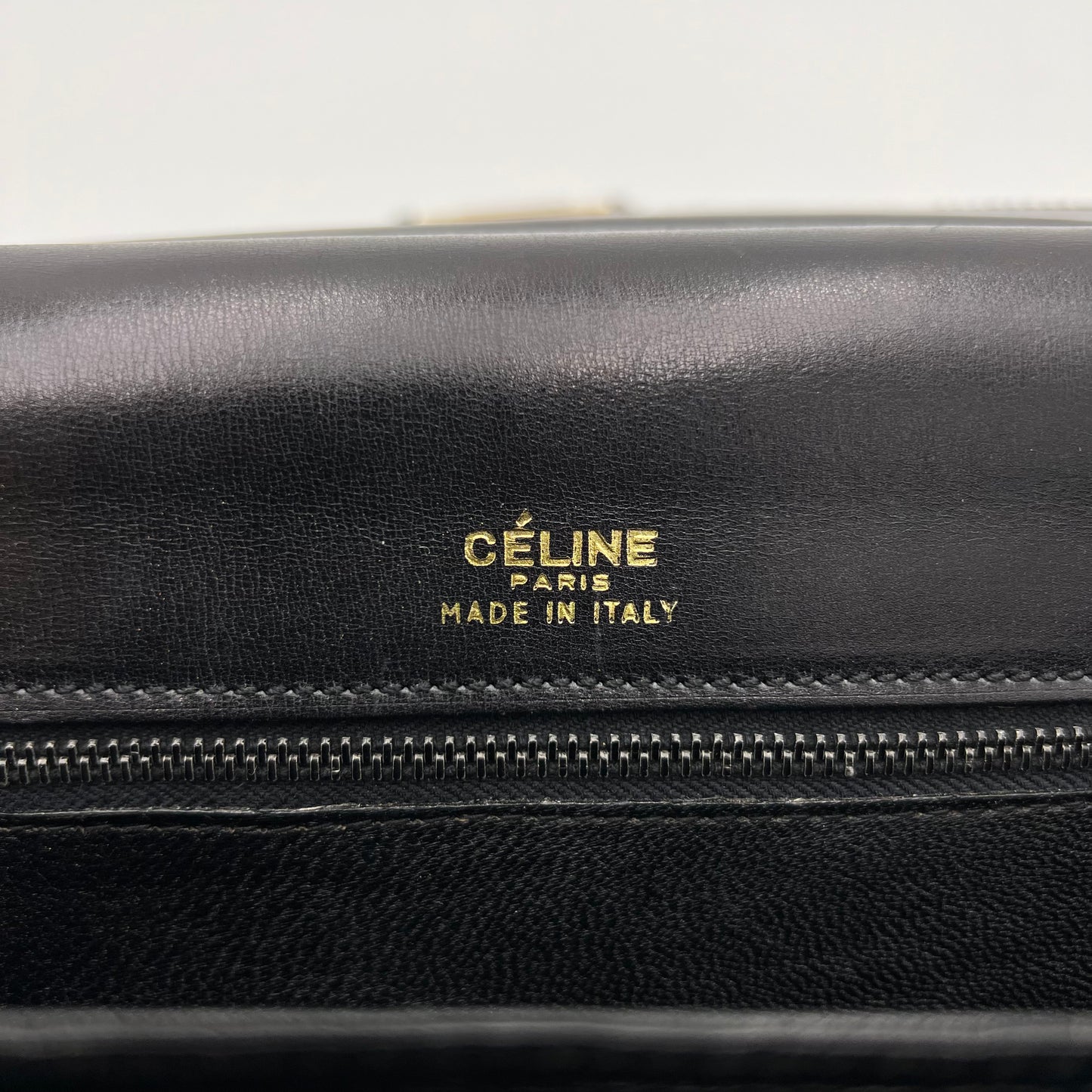 Celine Paris Black Leather Horse Carriage Box Bag