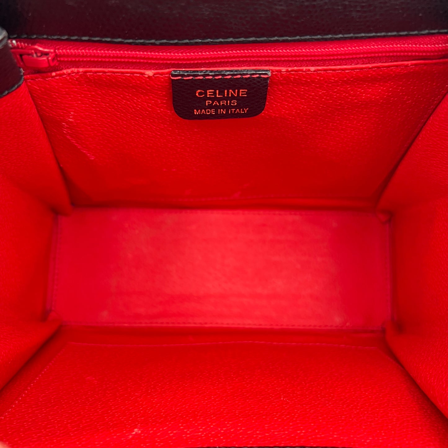 Celine Paris Black Grained Leather Twist Lock Box Bag