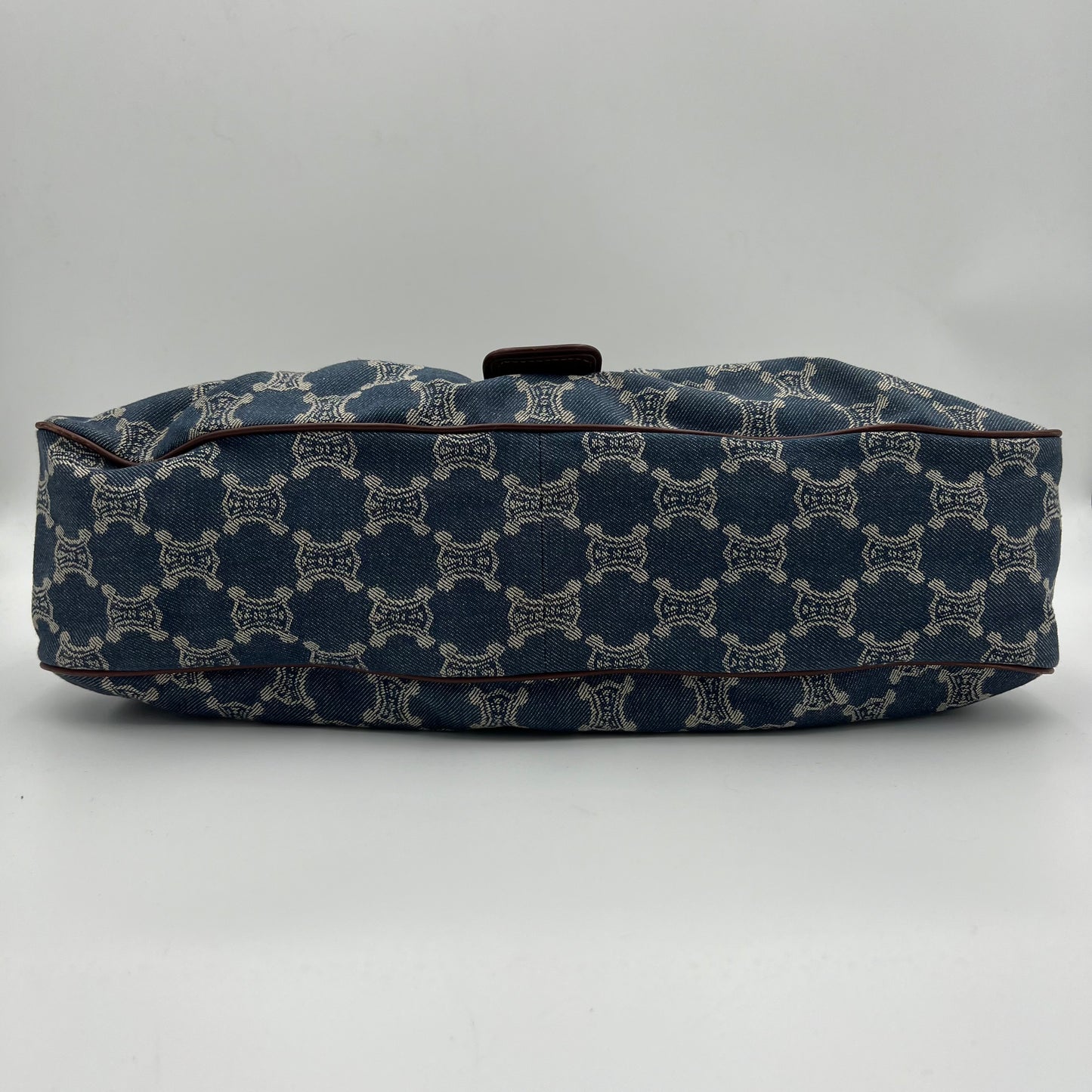 Celine Paris Macadam Denim Flap Large Shoulder Bag
