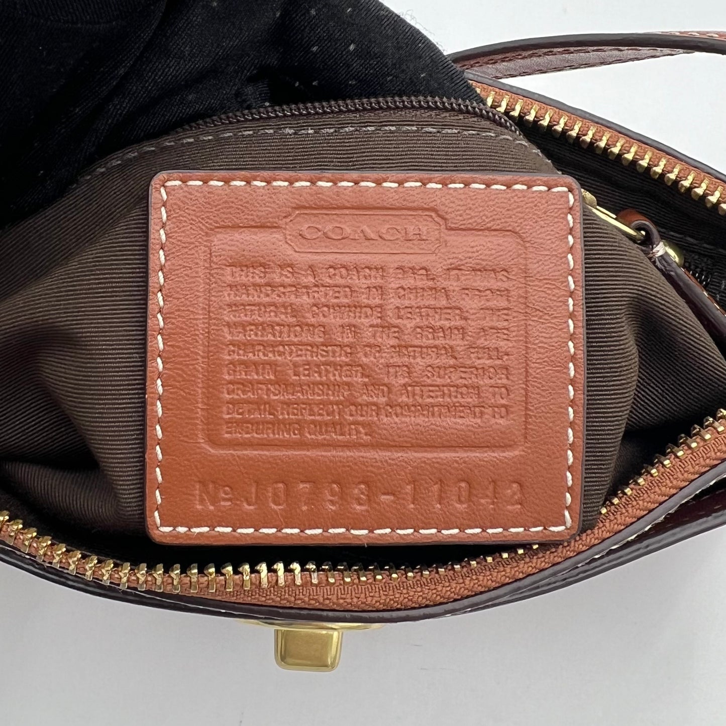 Coach Maple Brown Leather Twist Lock Pochette
