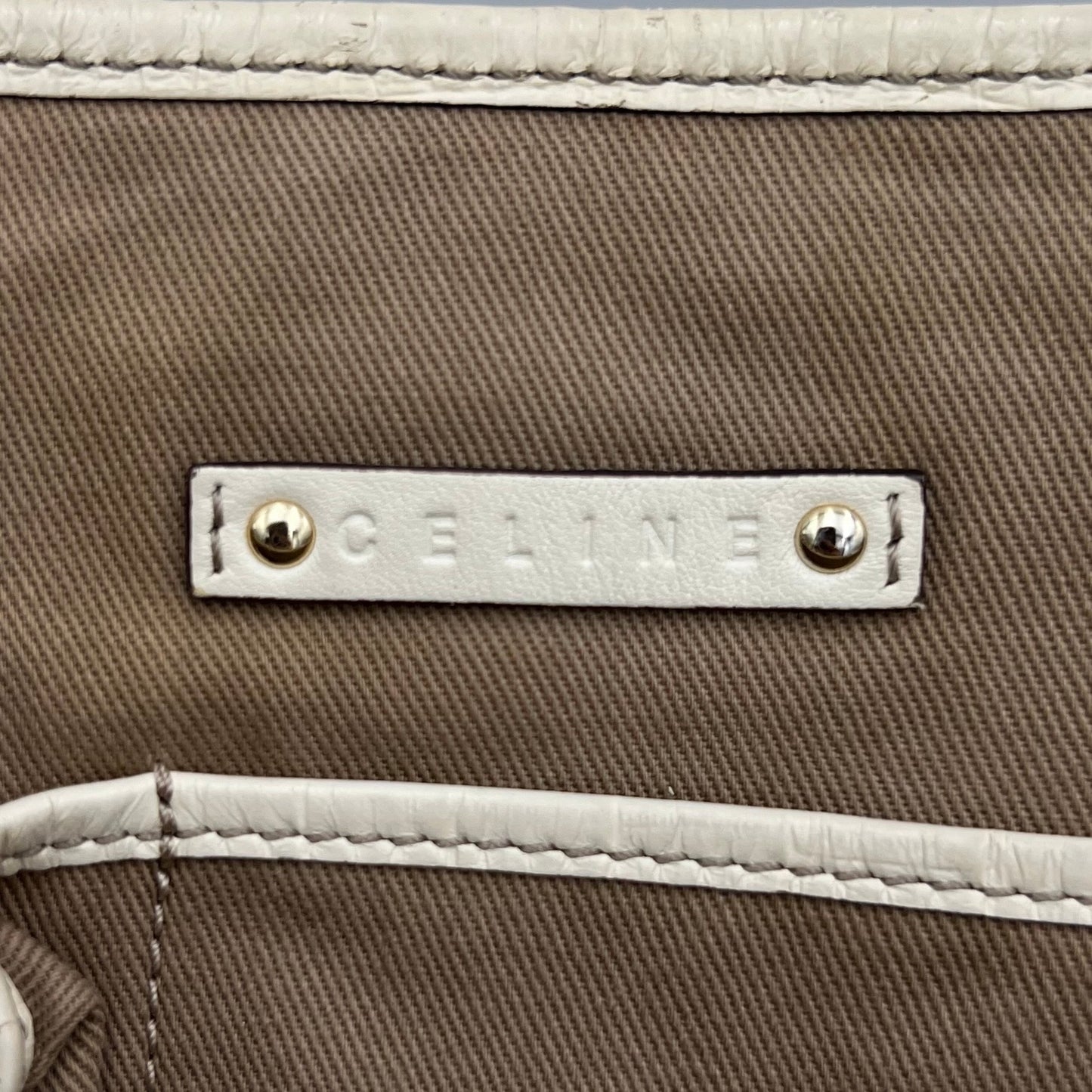 Celine Paris Beige Macadam Canvas Handbag