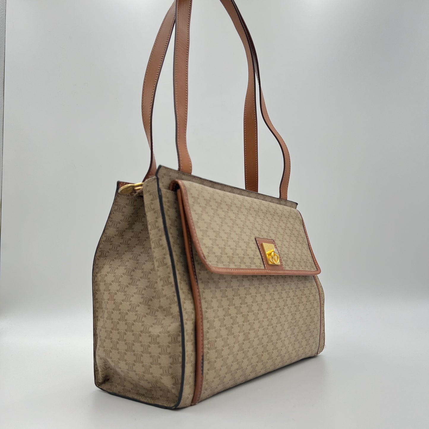 Celine Paris Macadam PVC Long Strap Tote Bag