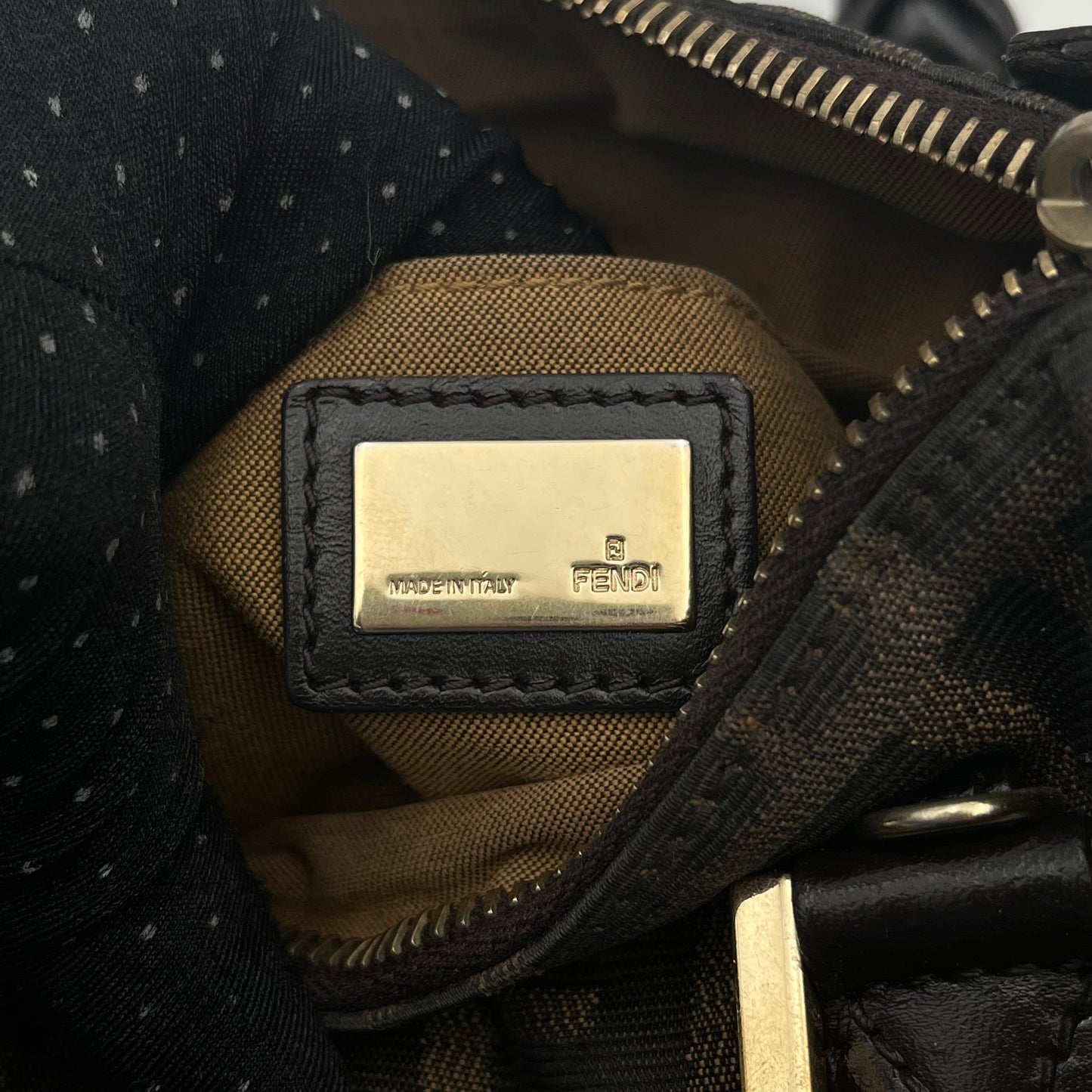 Fendi Tobacco Zucca Mini Boston