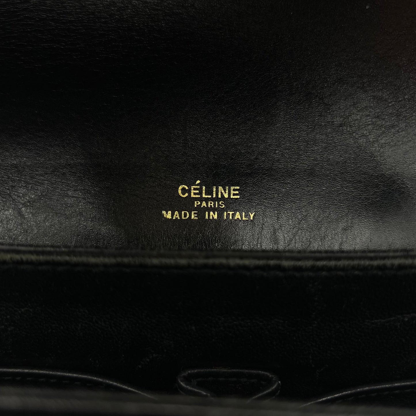 Celine Paris Black Leather Horse Carriage Twist Lock Box Bag