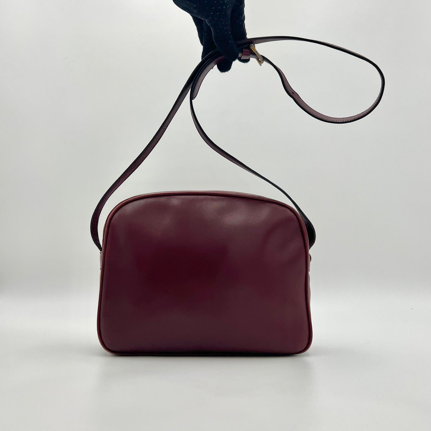 Celine Paris Burgundy Leather Horse Carriage Camera Crossbody