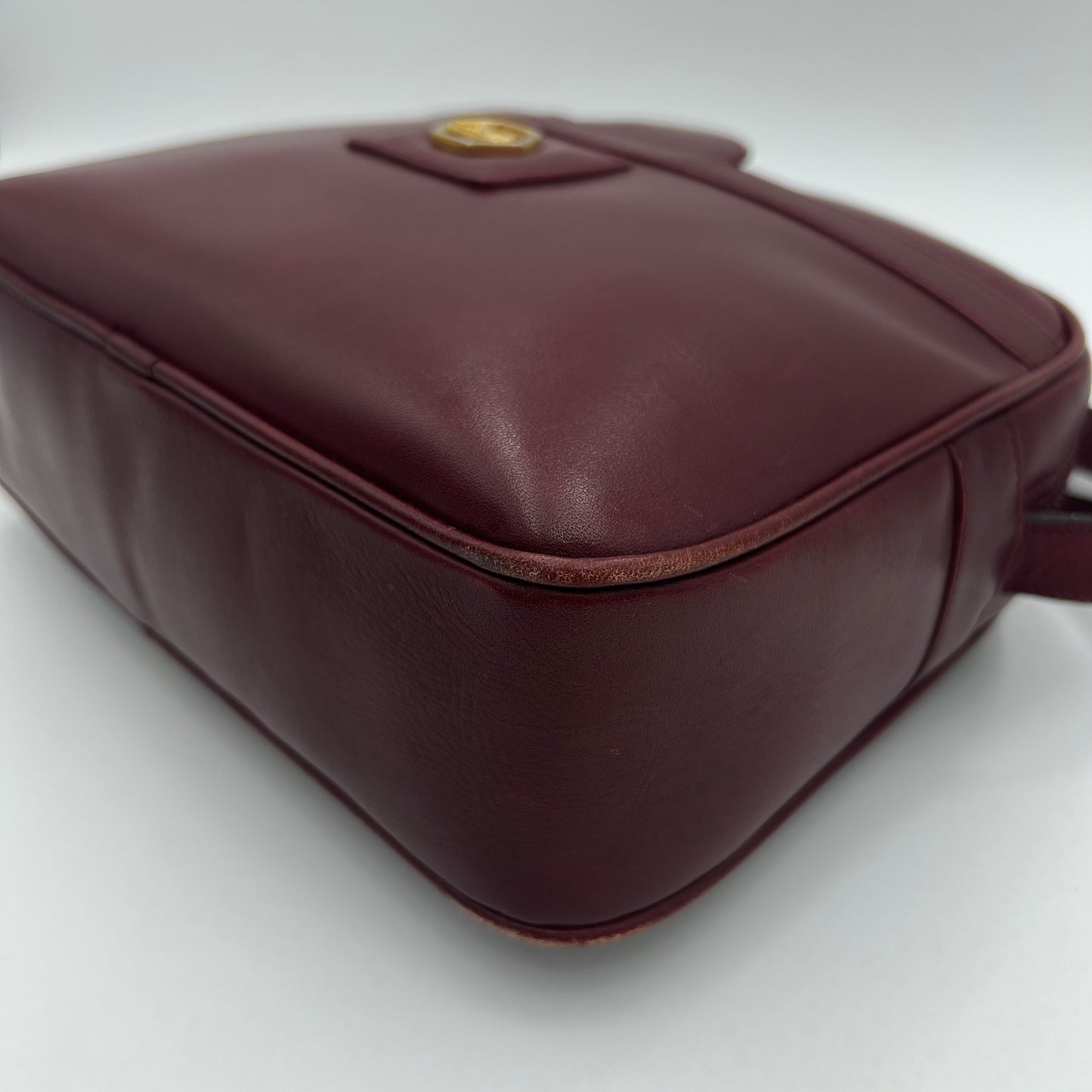 Celine Paris Burgundy Leather Horse Carriage Camera Crossbody