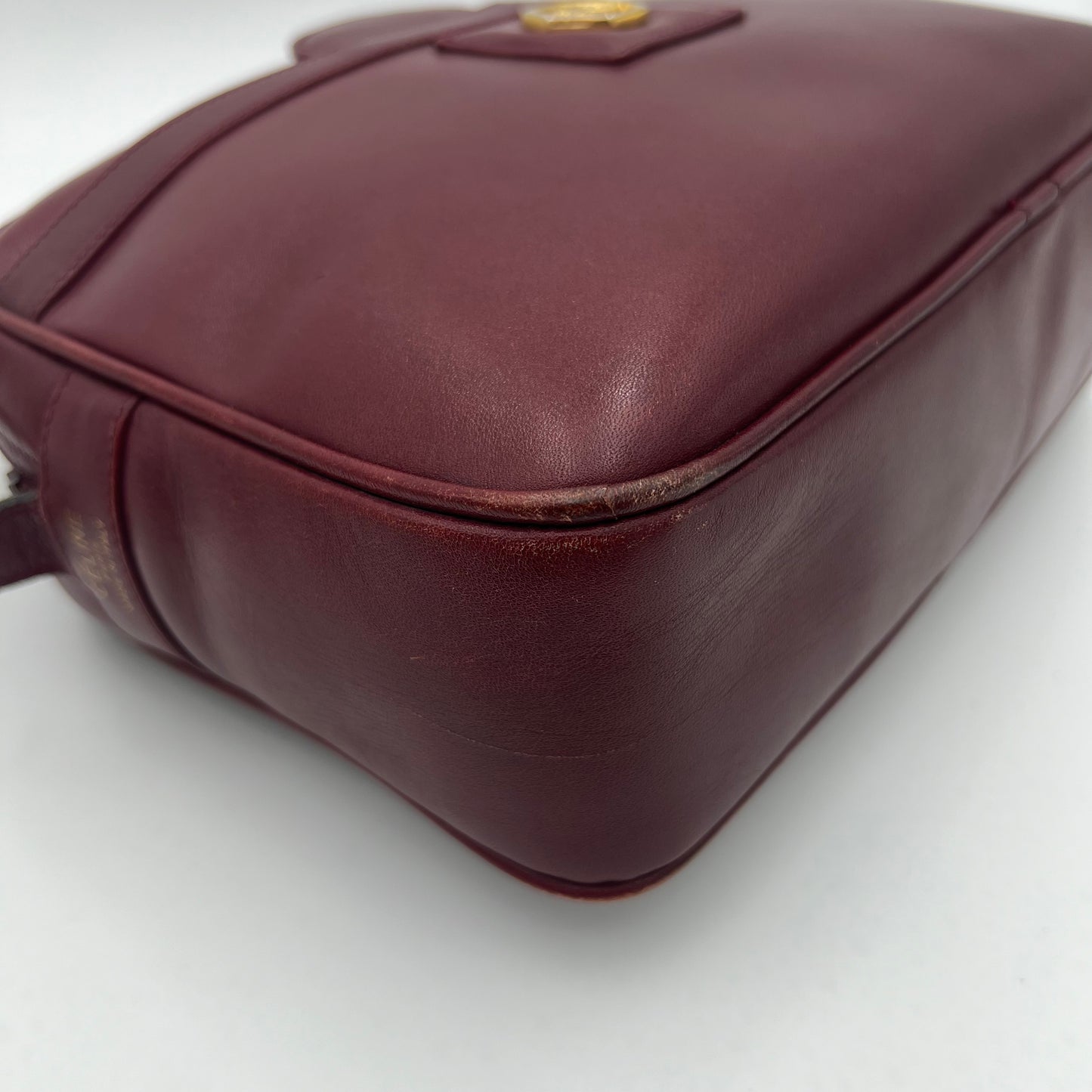 Celine Paris Burgundy Leather Horse Carriage Camera Crossbody