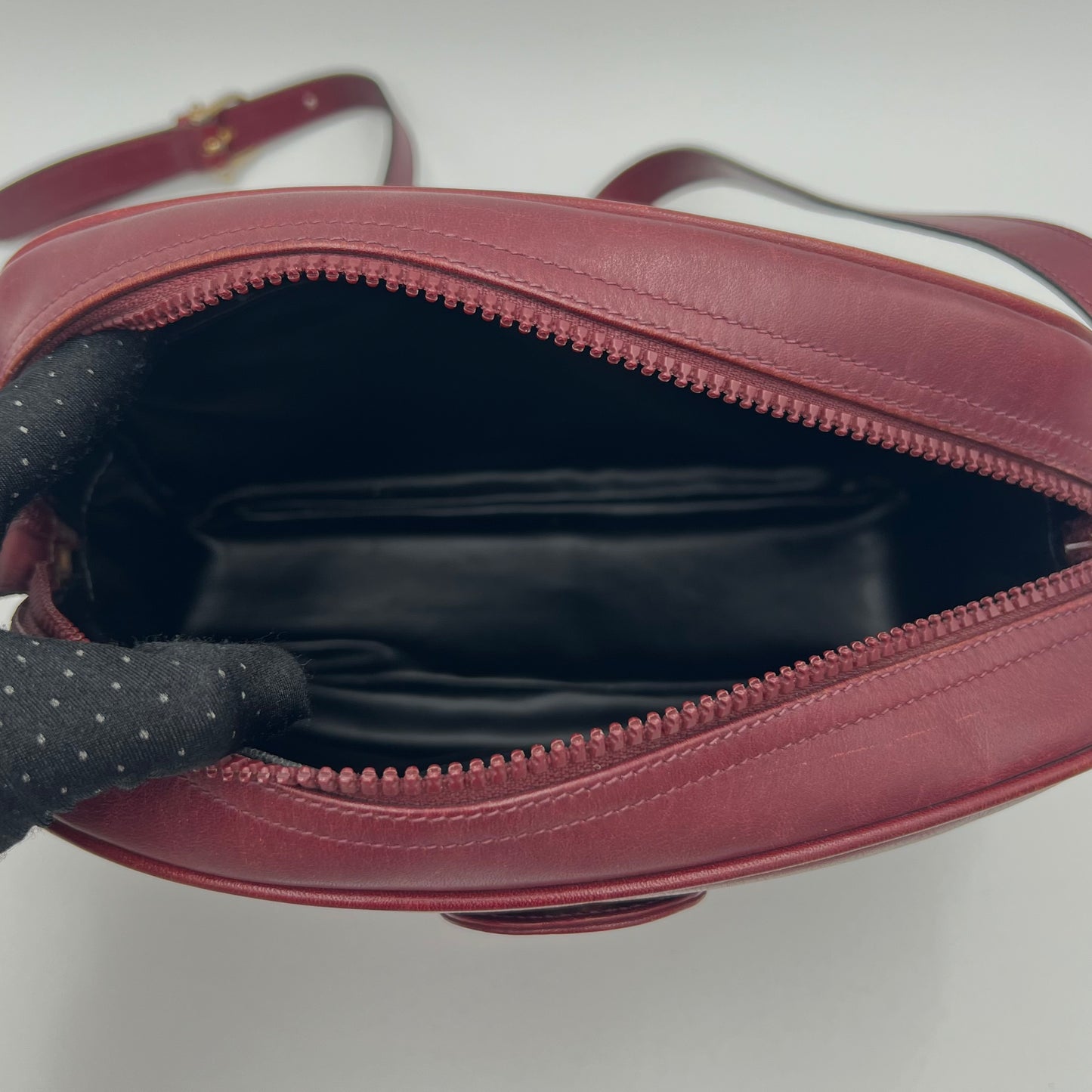 Celine Paris Burgundy Leather Horse Carriage Camera Crossbody