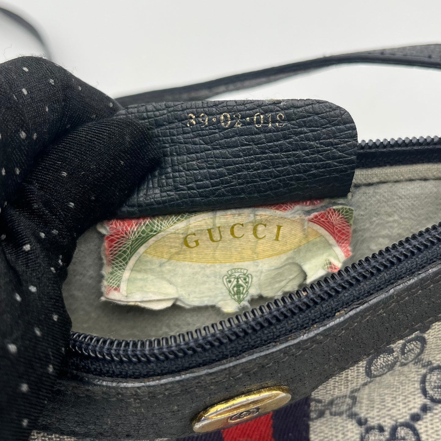 Gucci Vintage 1980s Blue Monogram PVC Ophidia Sherryline Crossbody