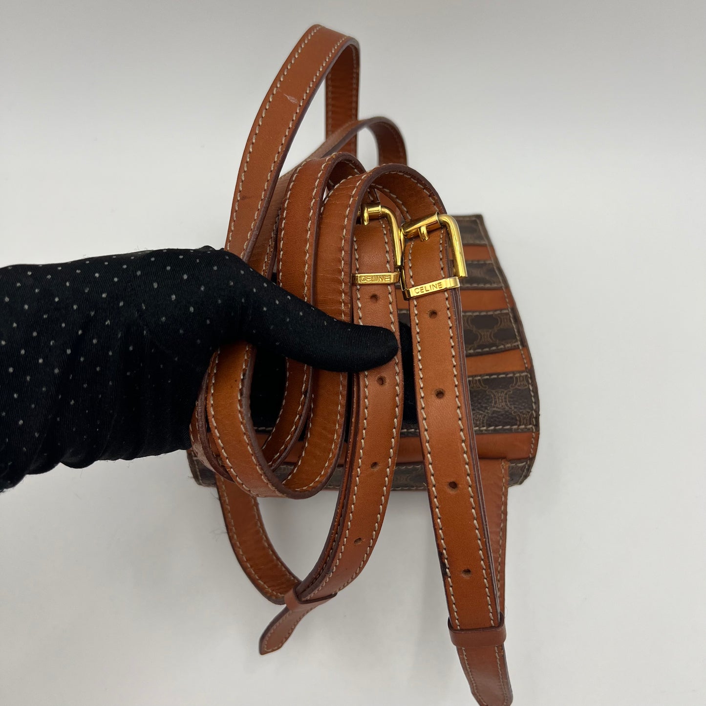 Celine Paris Macadam Stripes Mini Backpack