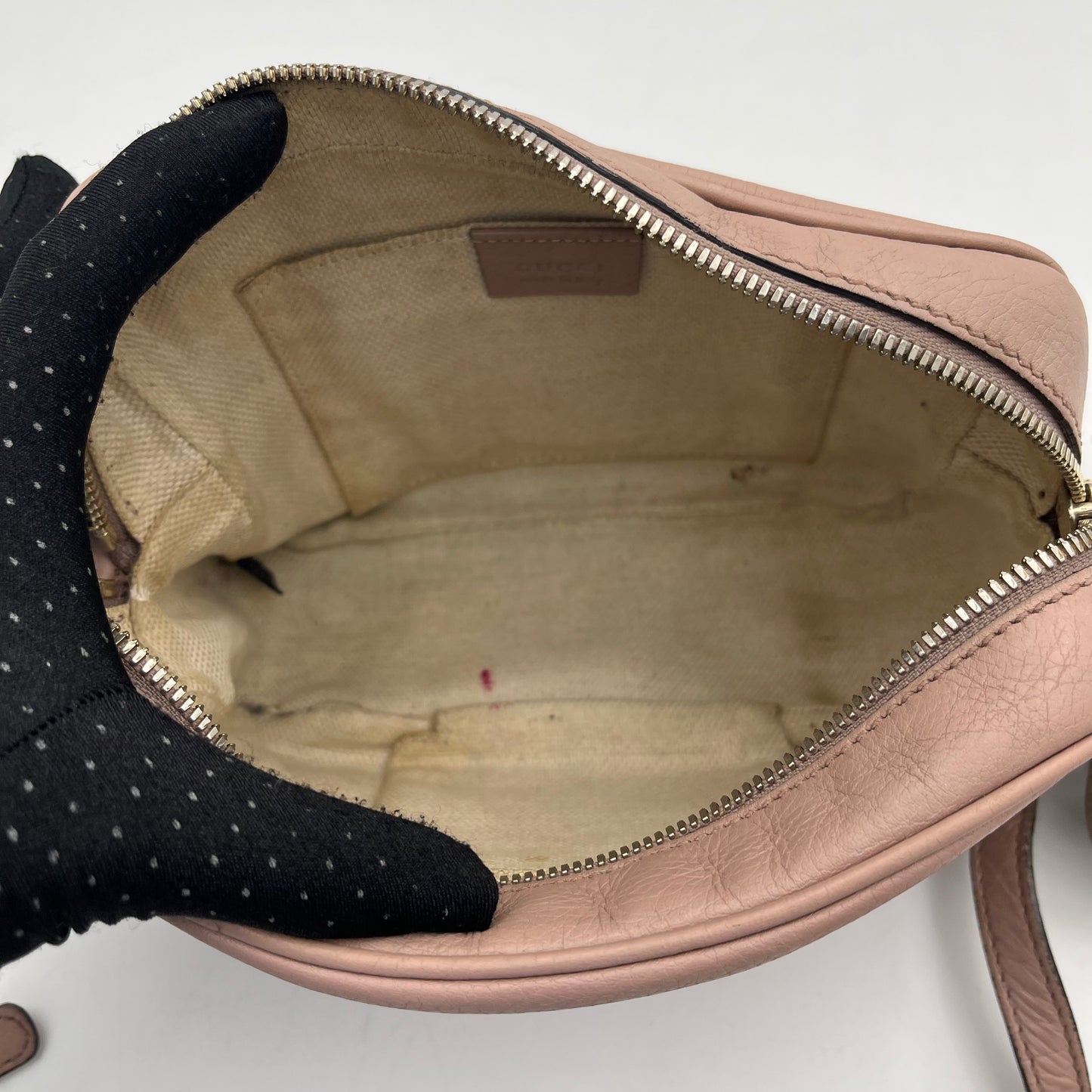 Gucci Dust Pink Leather Soho Disco Crossbody