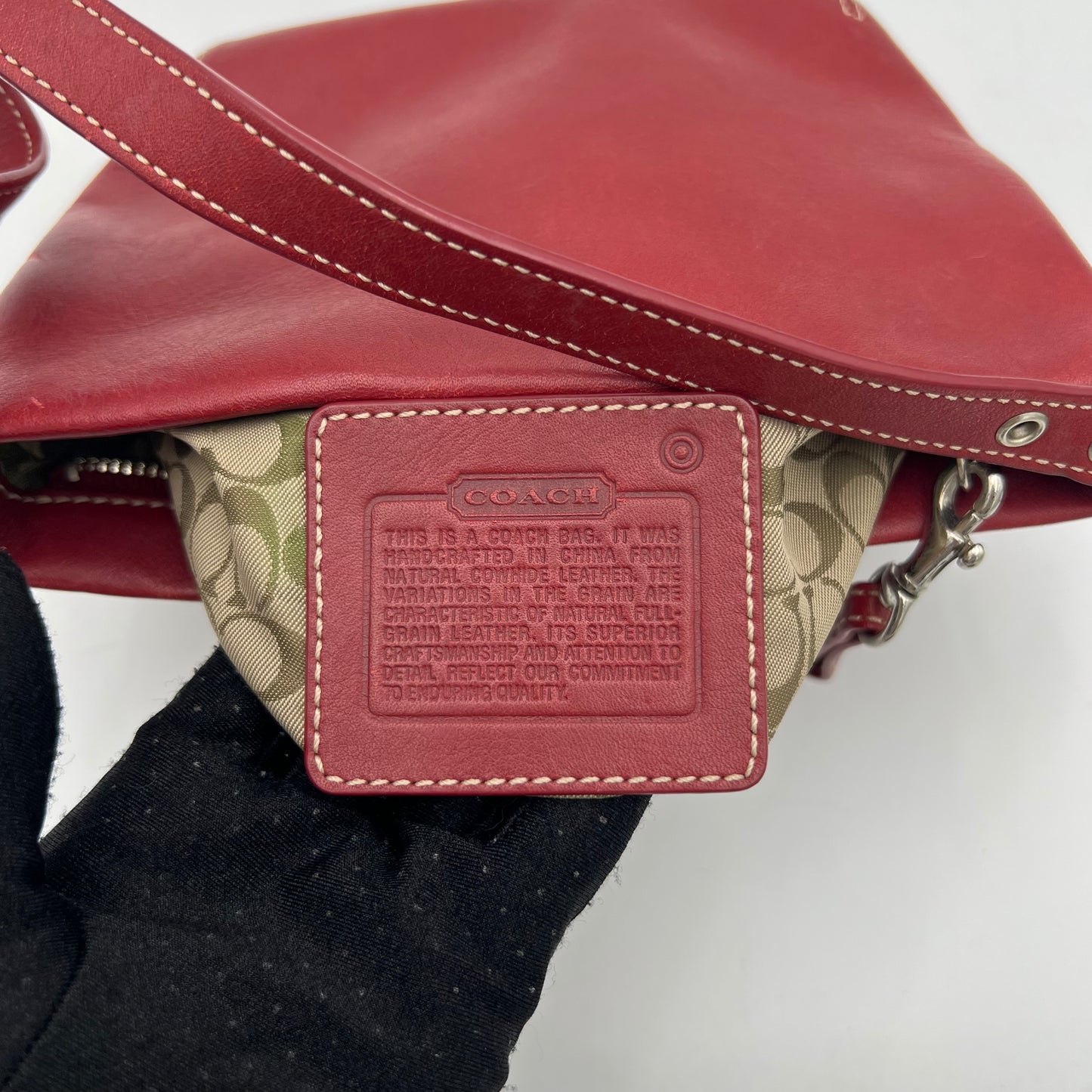 Coach Cherry Red Leather Mini Pochette