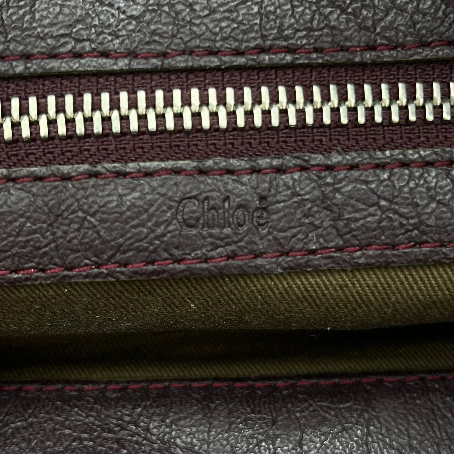 Chloe Dark Purple Leather Eclipse Boston Bag