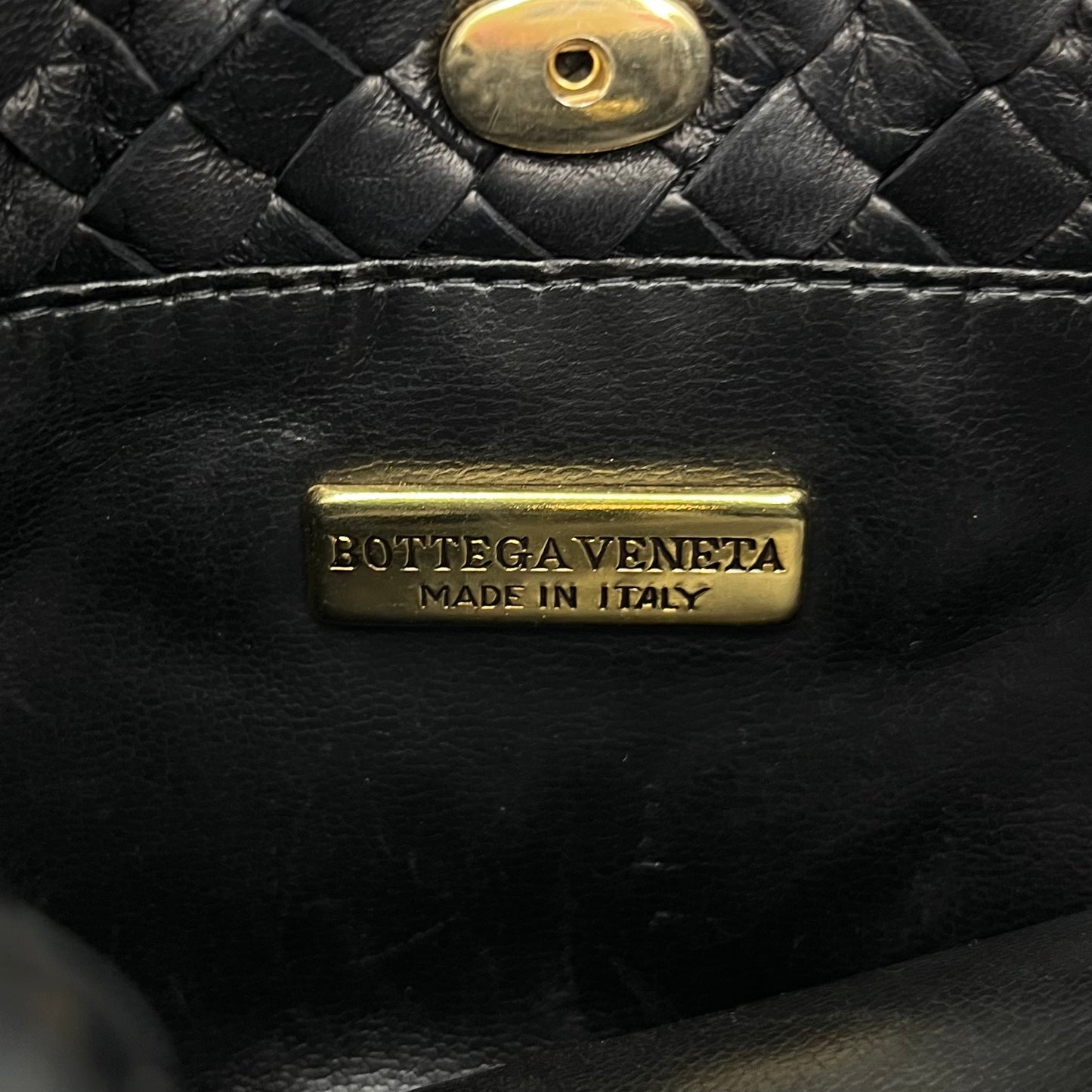 Bottega Veneta Black Intrecciato Mini Crossbody