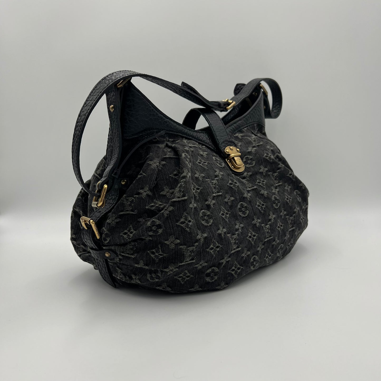 LV Black Monogram Denim Mahina