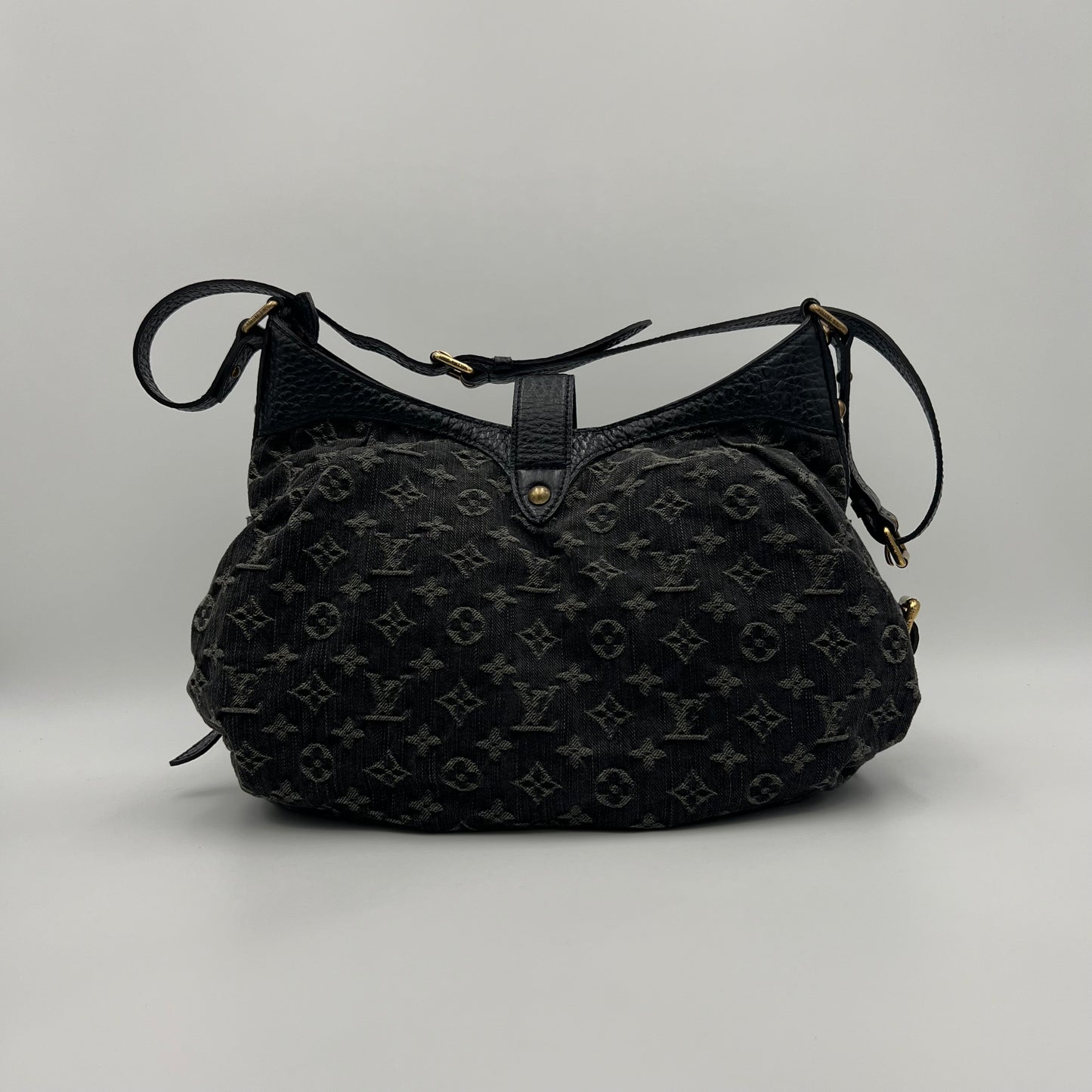 LV Black Monogram Denim Mahina