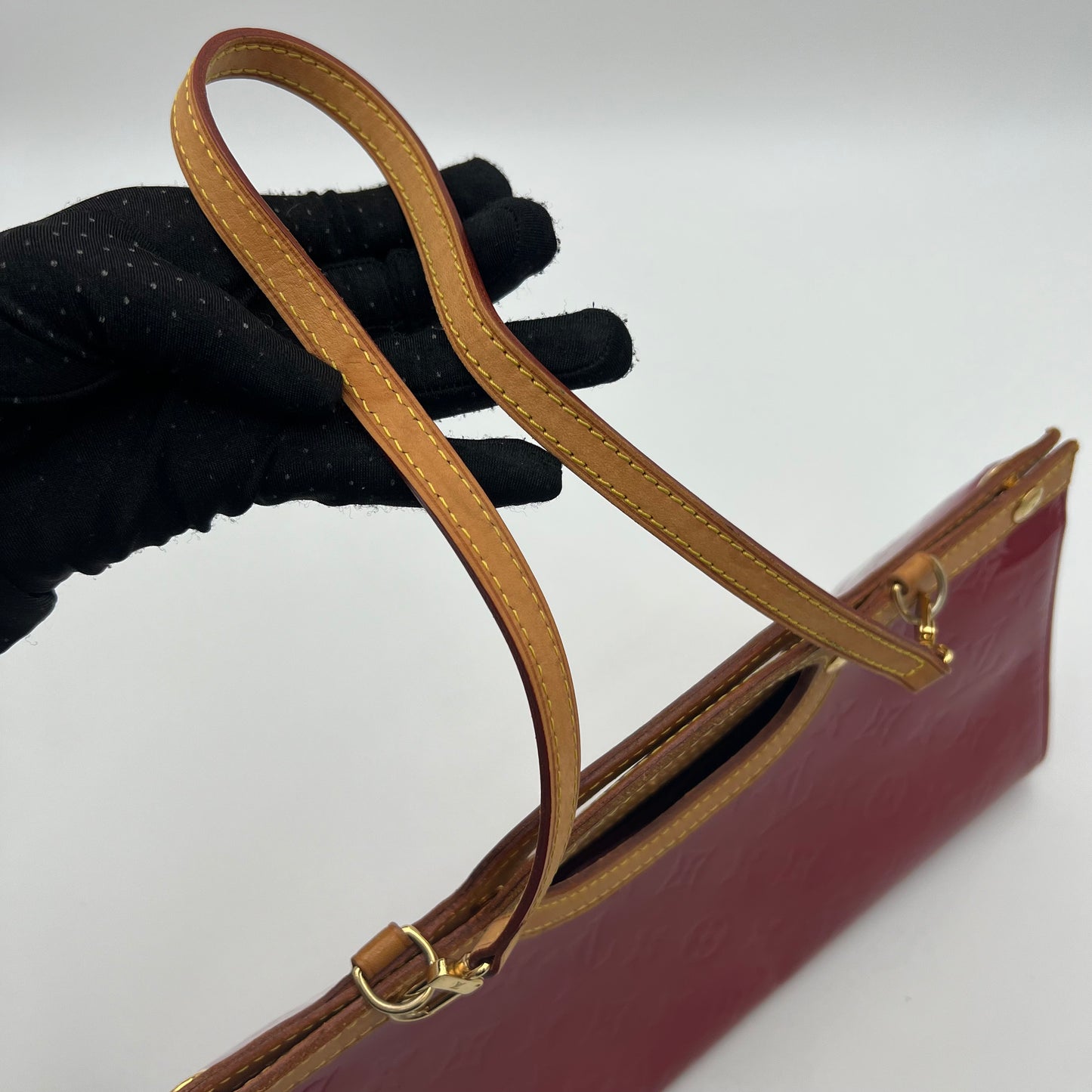 LV Red Monogram Vernis Roxbury Drive Handbag