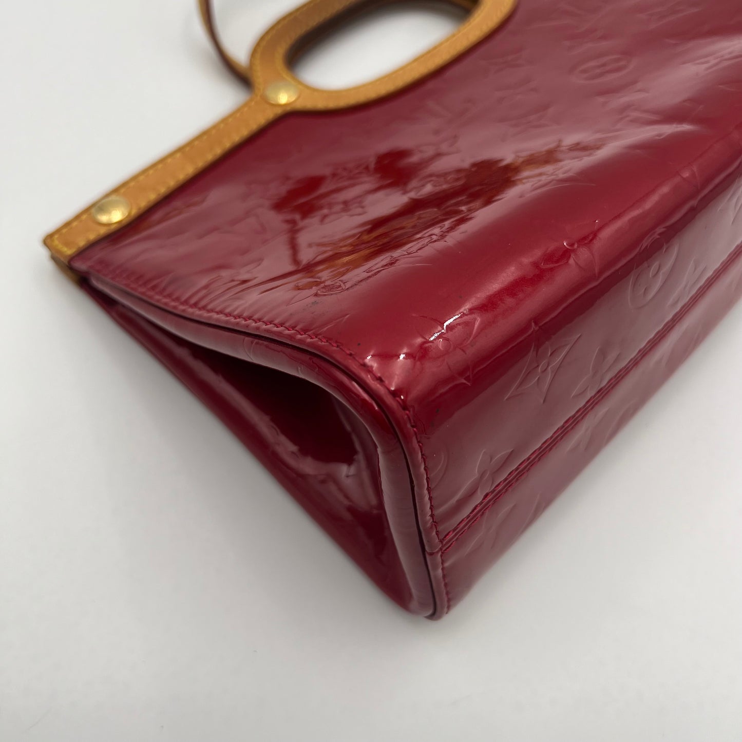 LV Red Monogram Vernis Roxbury Drive Handbag