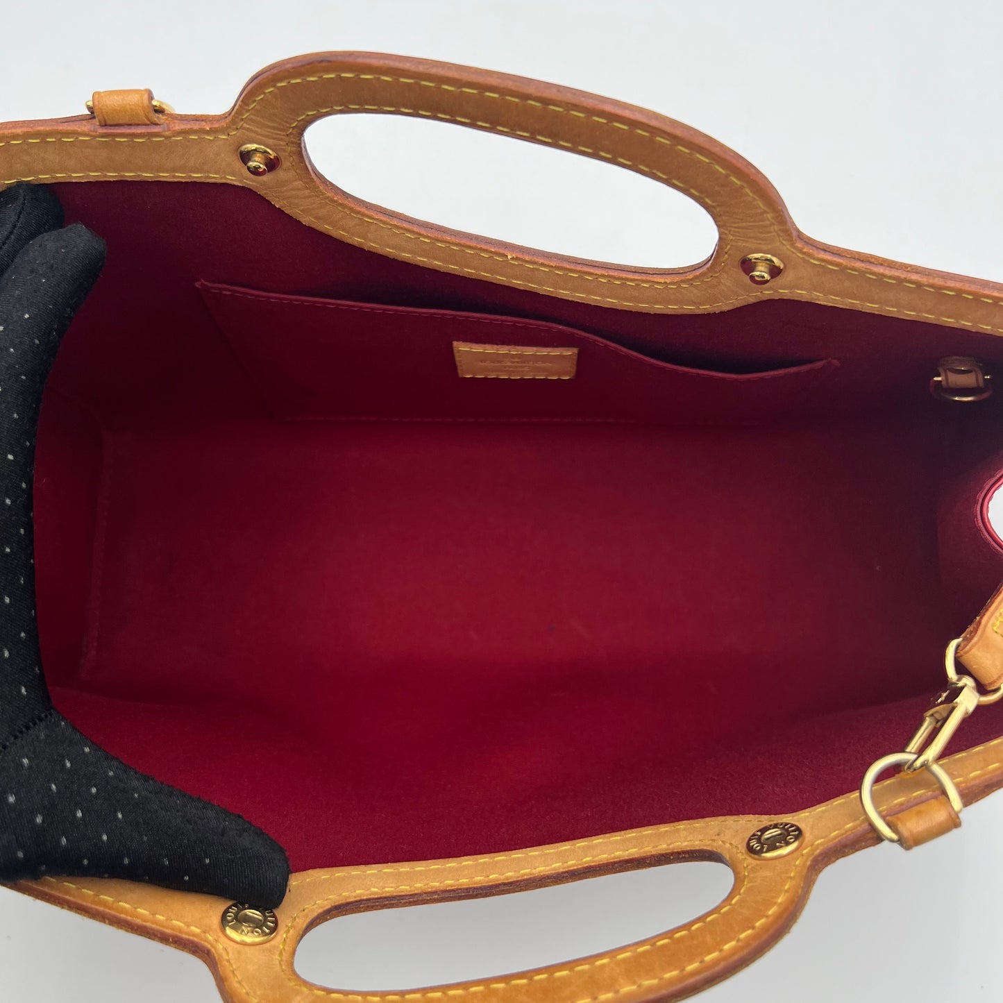 LV Red Monogram Vernis Roxbury Drive Handbag