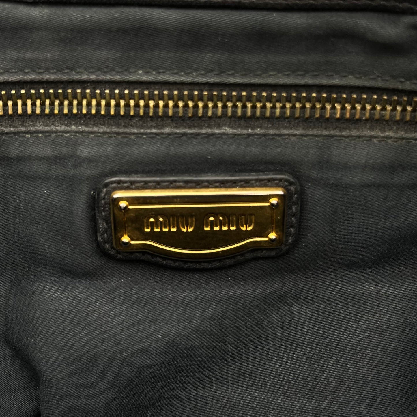 Miu Miu Black Matelasse Lambskin Large Coffer Satchel