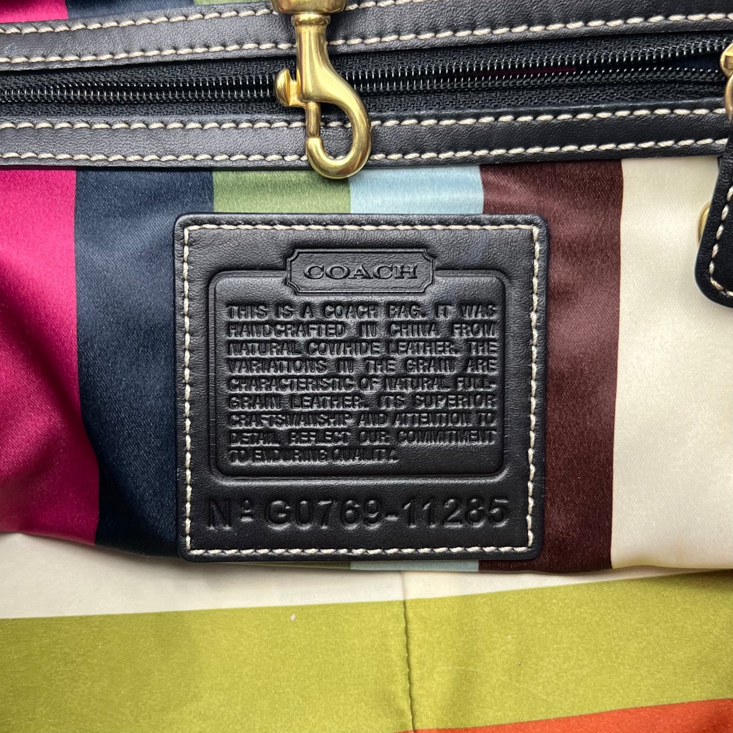 Coach Black Leather White Stitch Legacy Ergo Hobo Shoulder Bag
