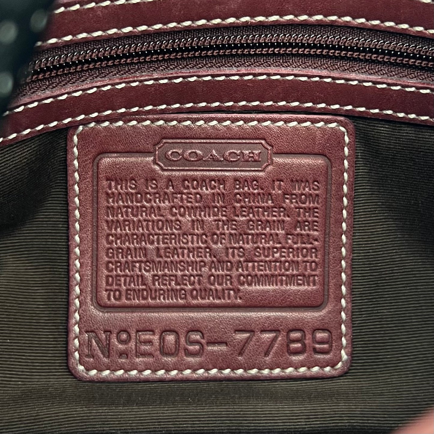 Coach Burgundy Leather Hampton Shoulder Bag
