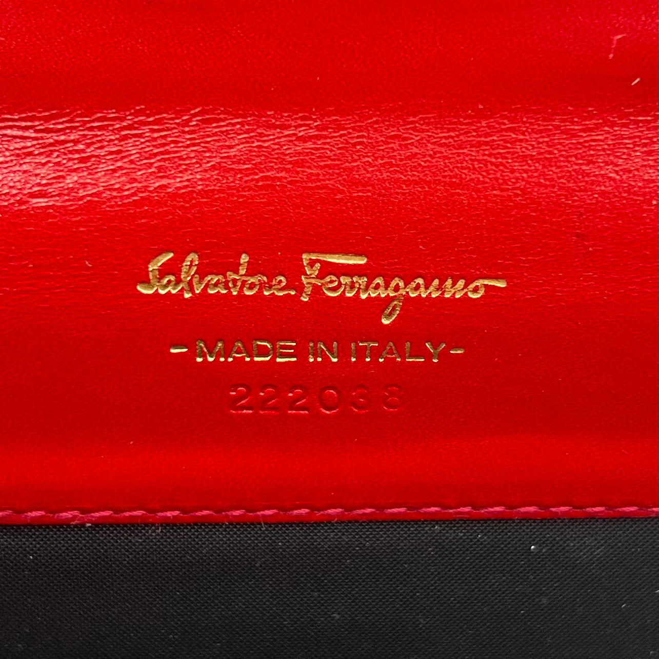 Salvatore Ferragamo Red Leather Gancini Vanity Clutch GHW