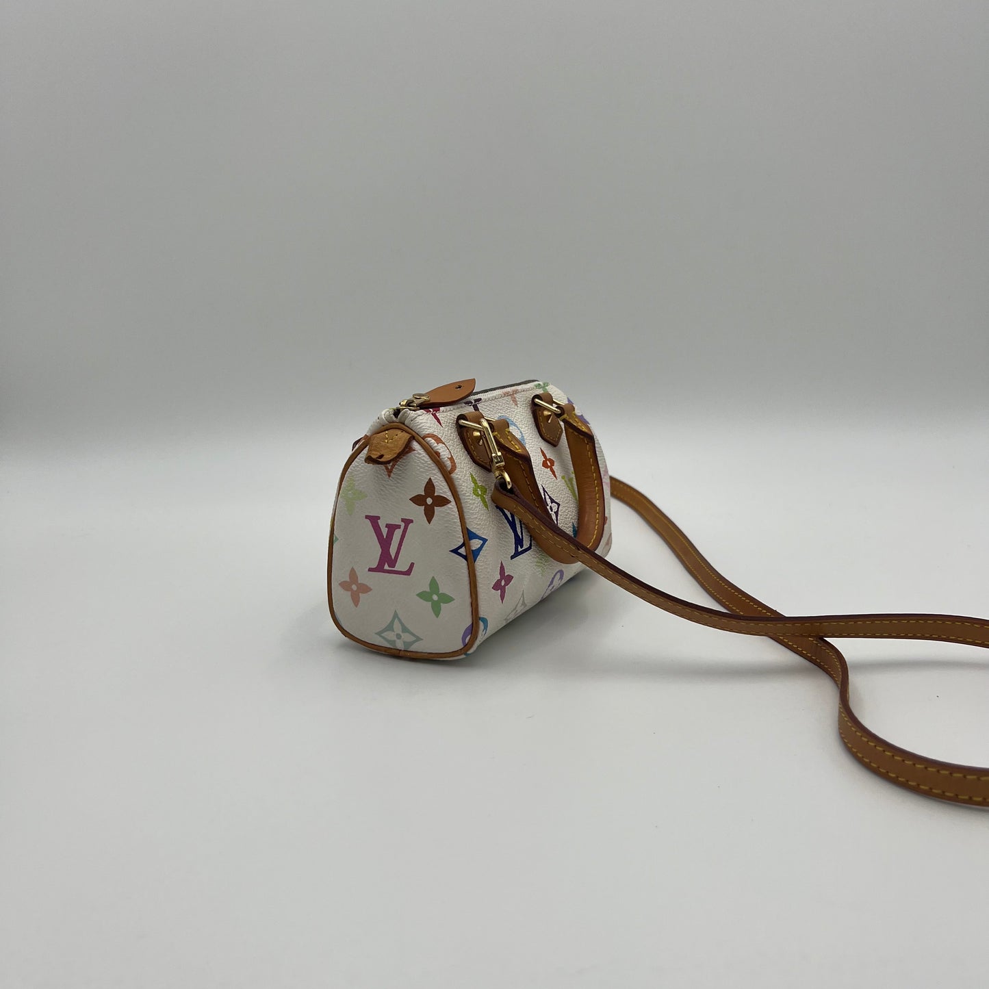 LV Takashi Murakami White Multicolor Mini Speedy