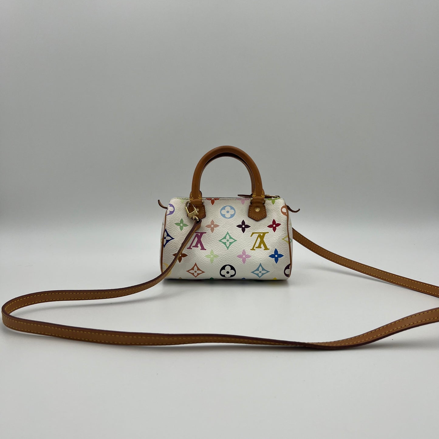 LV Takashi Murakami White Multicolor Mini Speedy