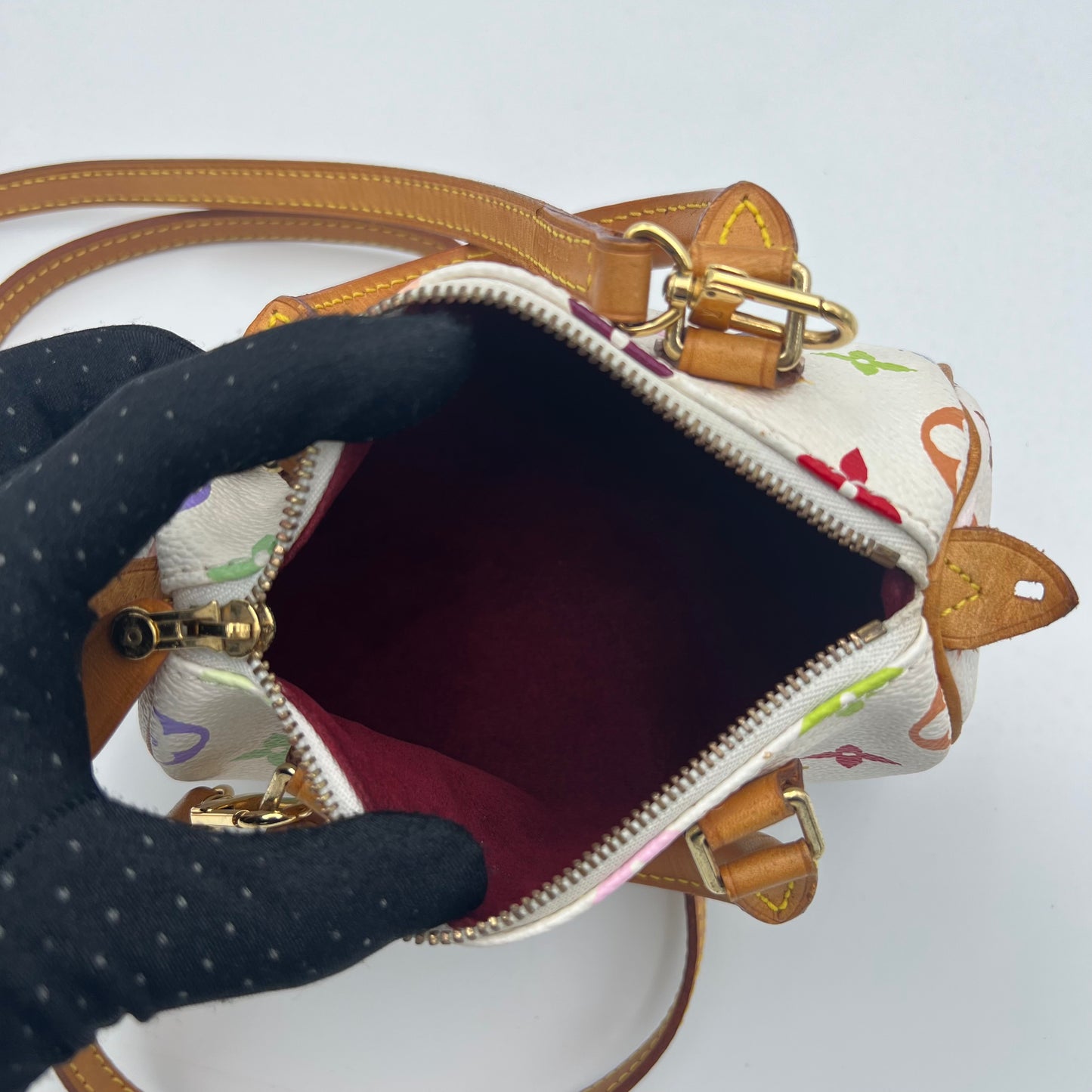 LV Takashi Murakami White Multicolor Mini Speedy