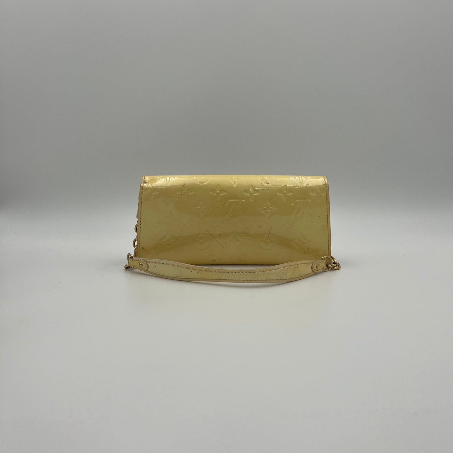 LV Light Yellow Vernis Sunset Boulevard Clutch