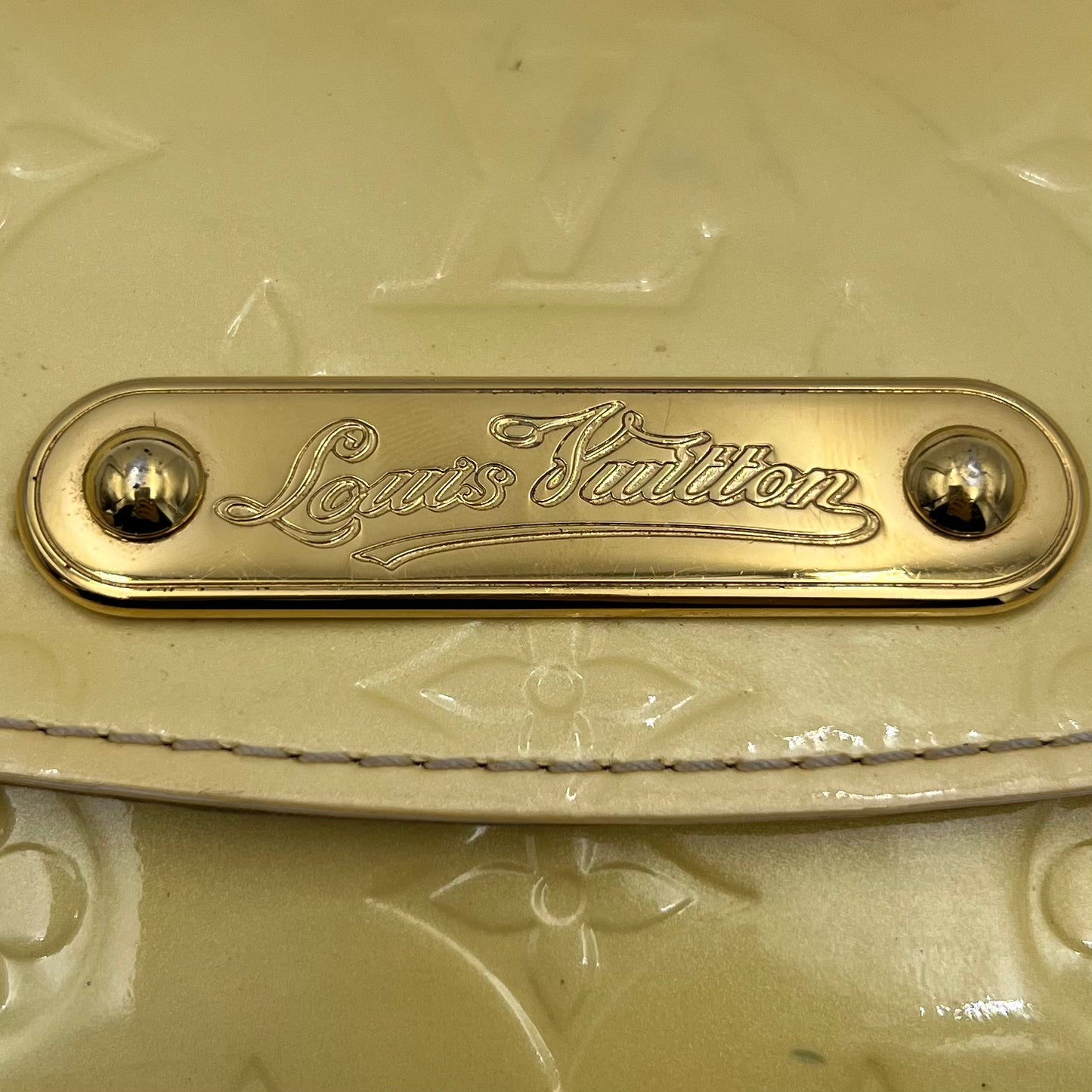LV Light Yellow Vernis Sunset Boulevard Clutch