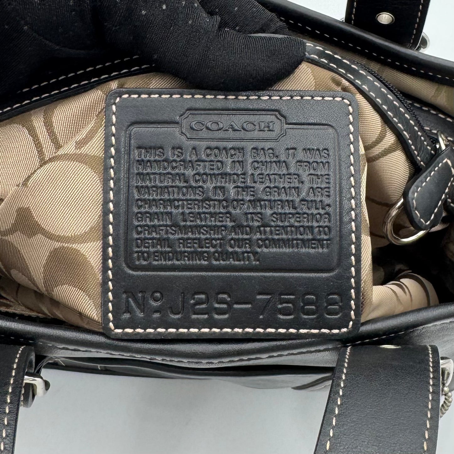 Coach Black Leather Hampton Handbag