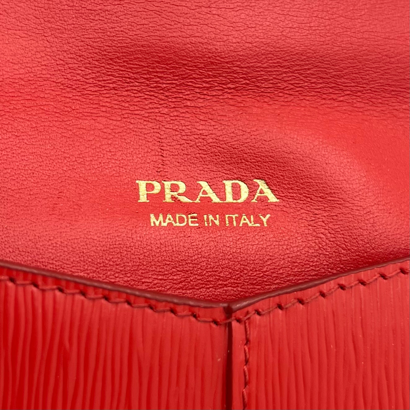Prada Red Vitello Move Leather Envelope Long Wallet