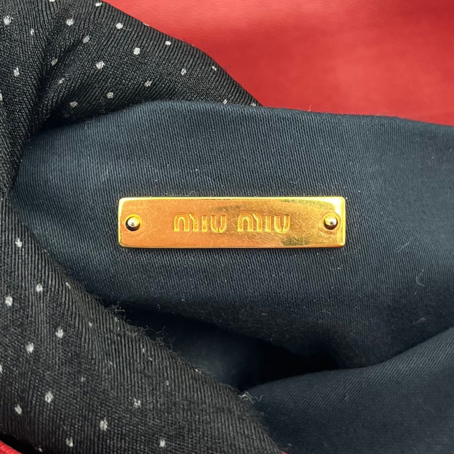 Miu Miu Red Matelasse Leather Flap Shoulder Bag